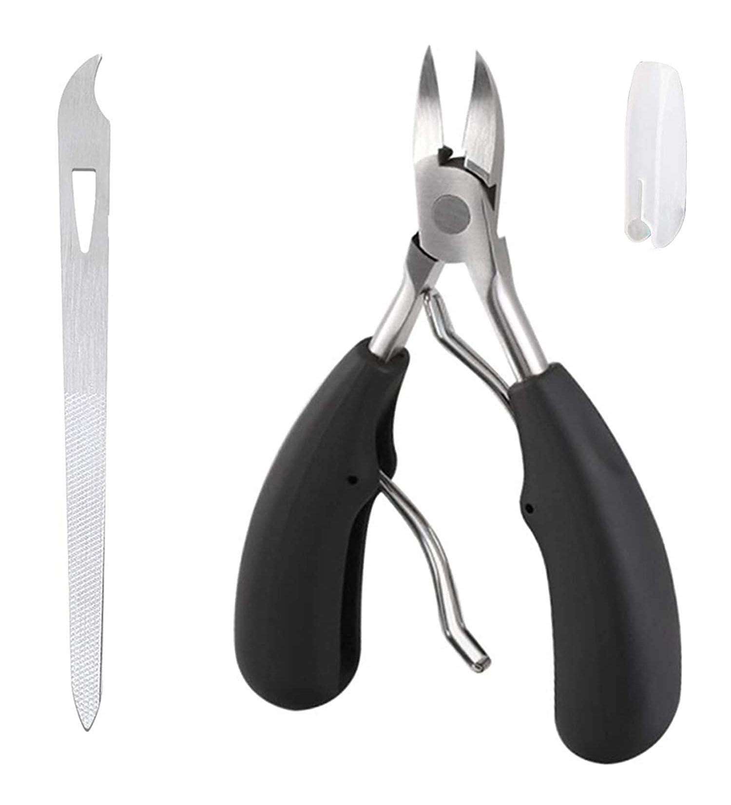 Voarge Toenail Clipper for Thick Toenails Professional Toe Nail Clipper for Ingrown toenail Treatment for Seniors with Surgical Stainless Steel Nail Clipper Set with Ingrown Toenail File & Lifter - Buy Online on GoSupps.com