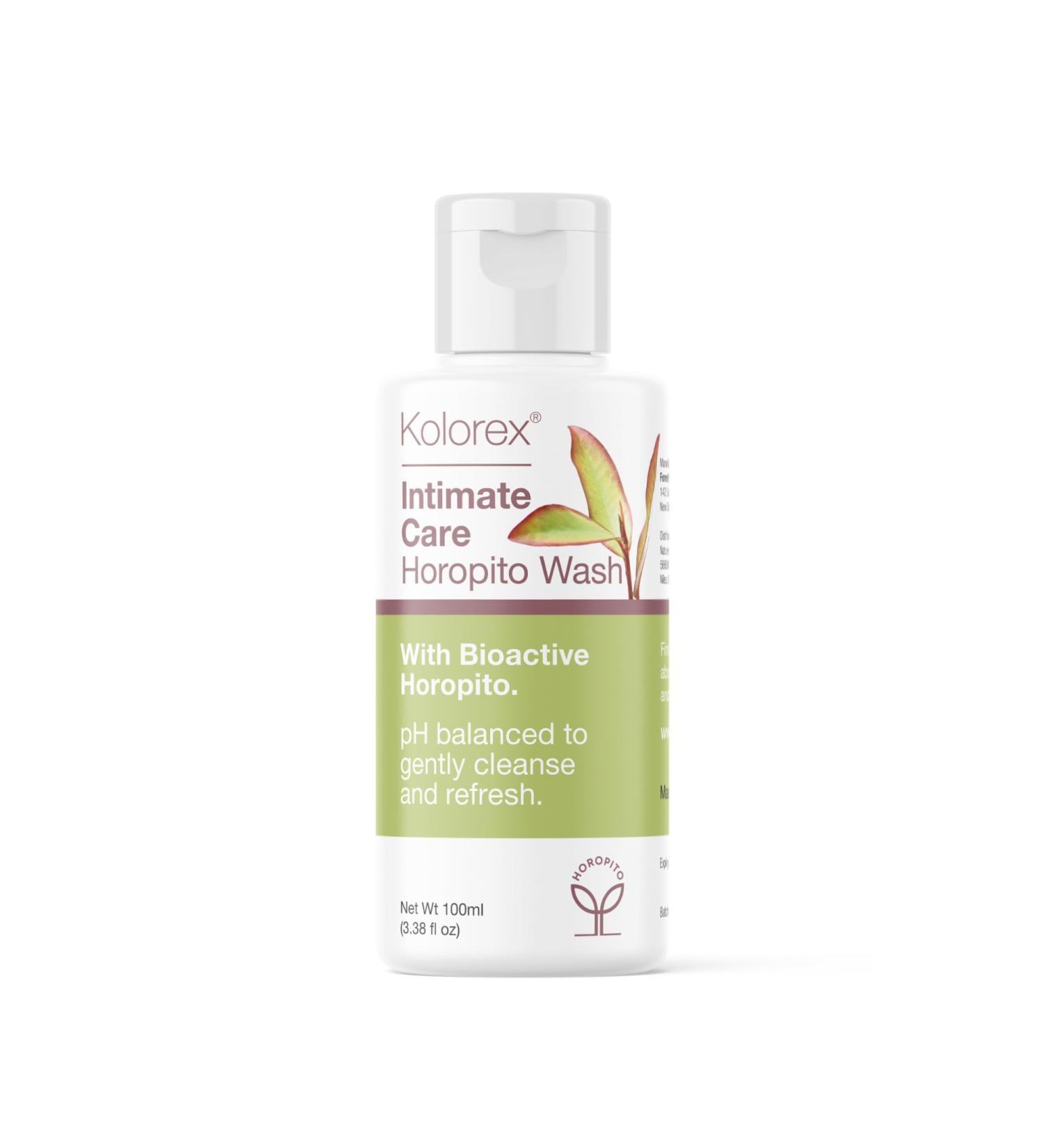 Kolorex Intimate Care Horopito Wash pH Balanced Body Wash for Men & Women with Horopito Aloe Vera & Tea Tree Gentle Cleanser for Sensitive Areas 100ml - Buy Online on GoSupps.com