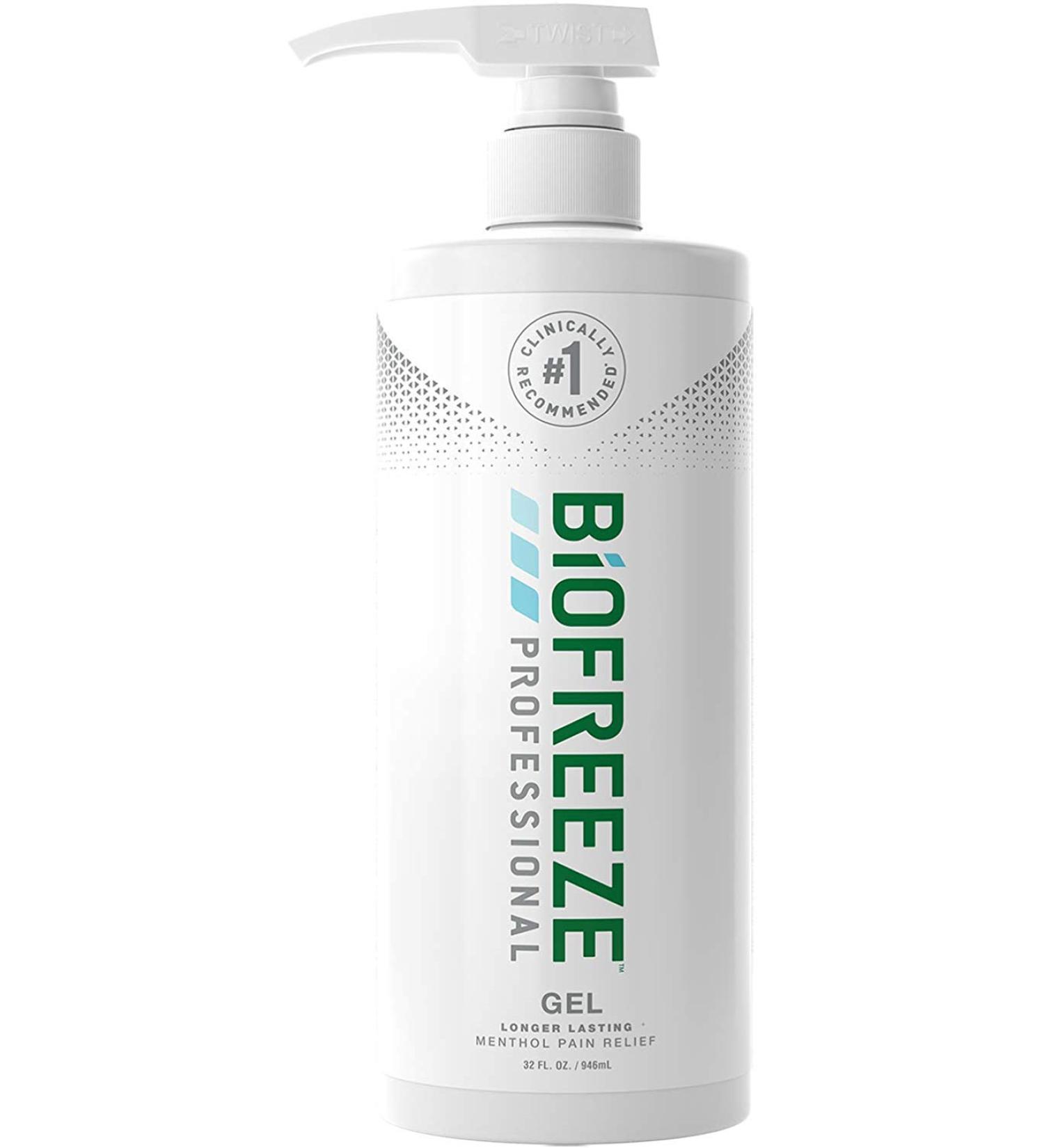 Biofreeze Professional Pain Relief Gel 32oz Pump - Green PER107QT | Fast-Acting Relief - Buy Online on GoSupps.com