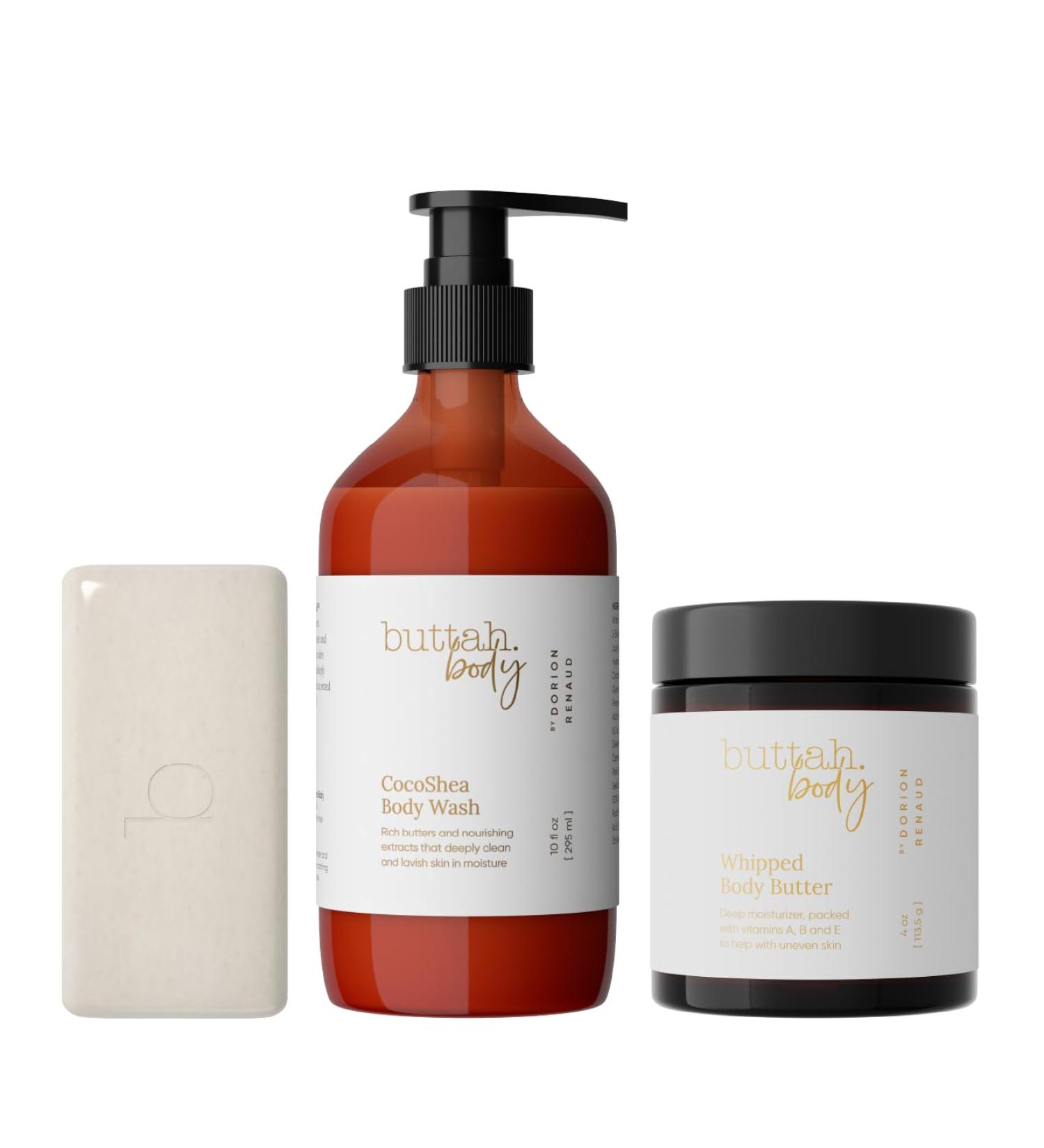 Buy Buttah Skin Body Trio - Egyptian CocoShea Body Wash Oatmeal Shea Bar & Whipped Body Butter | Black-Owned Skincare for Melanin Rich Skin - International Shipping - Buy Online on GoSupps.com
