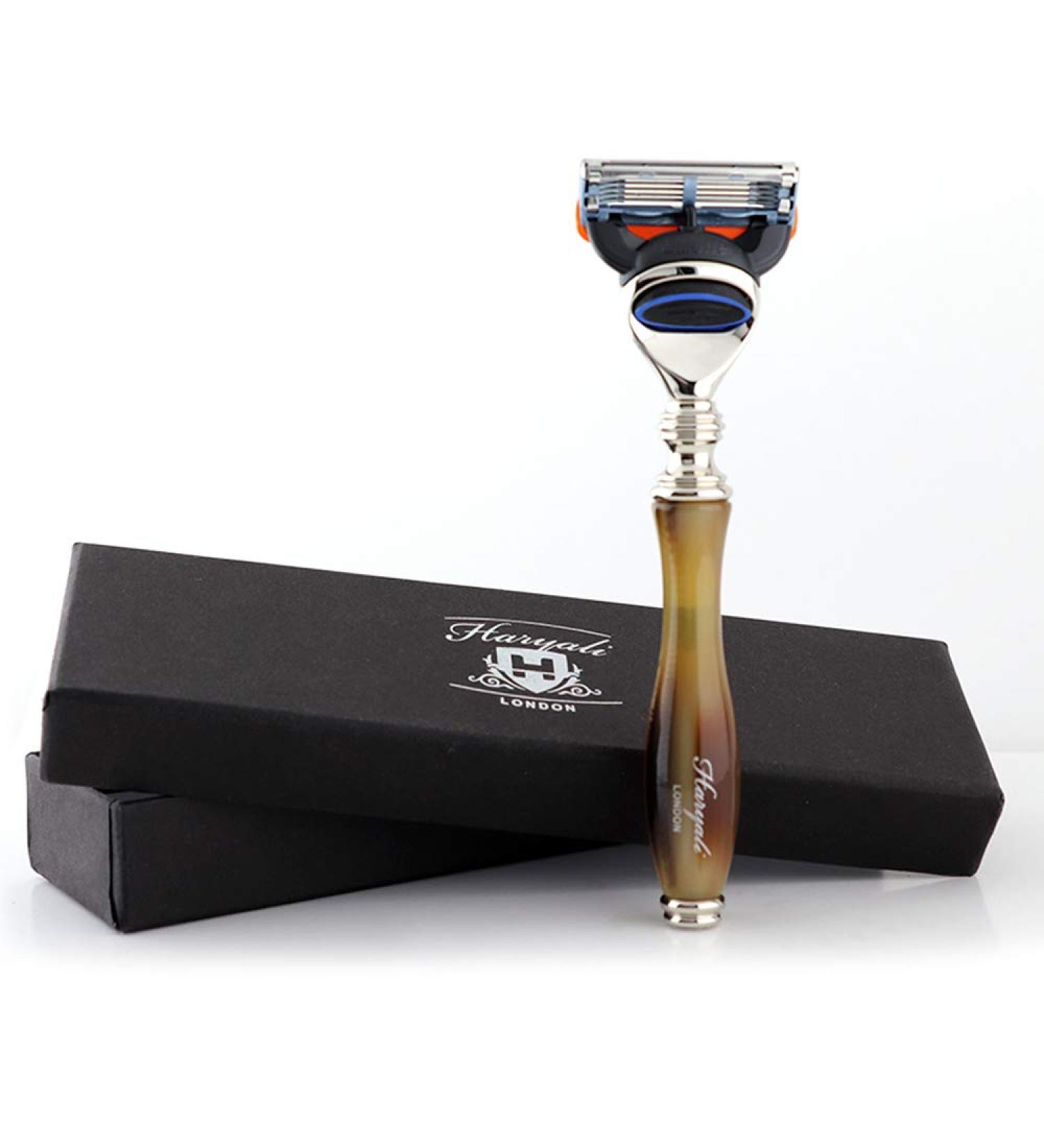 Haryali London Safety Razor with Horn Imitation Handle - Perfect for Precision Shaving & Grooming - Buy Online on GoSupps.com