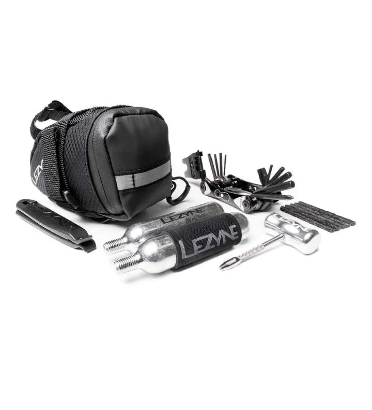 Lezyne M-Caddy Medium Saddle Bag Repair Kit - CO2 Pump & Tubeless Tools - Buy Online on GoSupps.com