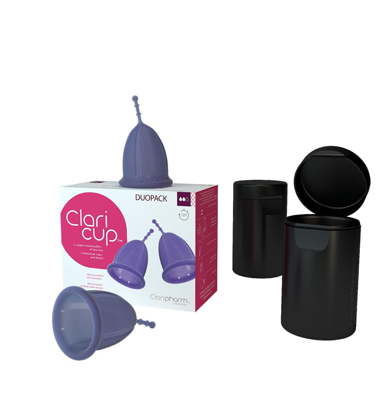 Duopack 2 pieces Claricup menstrual cup antimicrobial size 2 Claripharm 1 piece (1 pack)