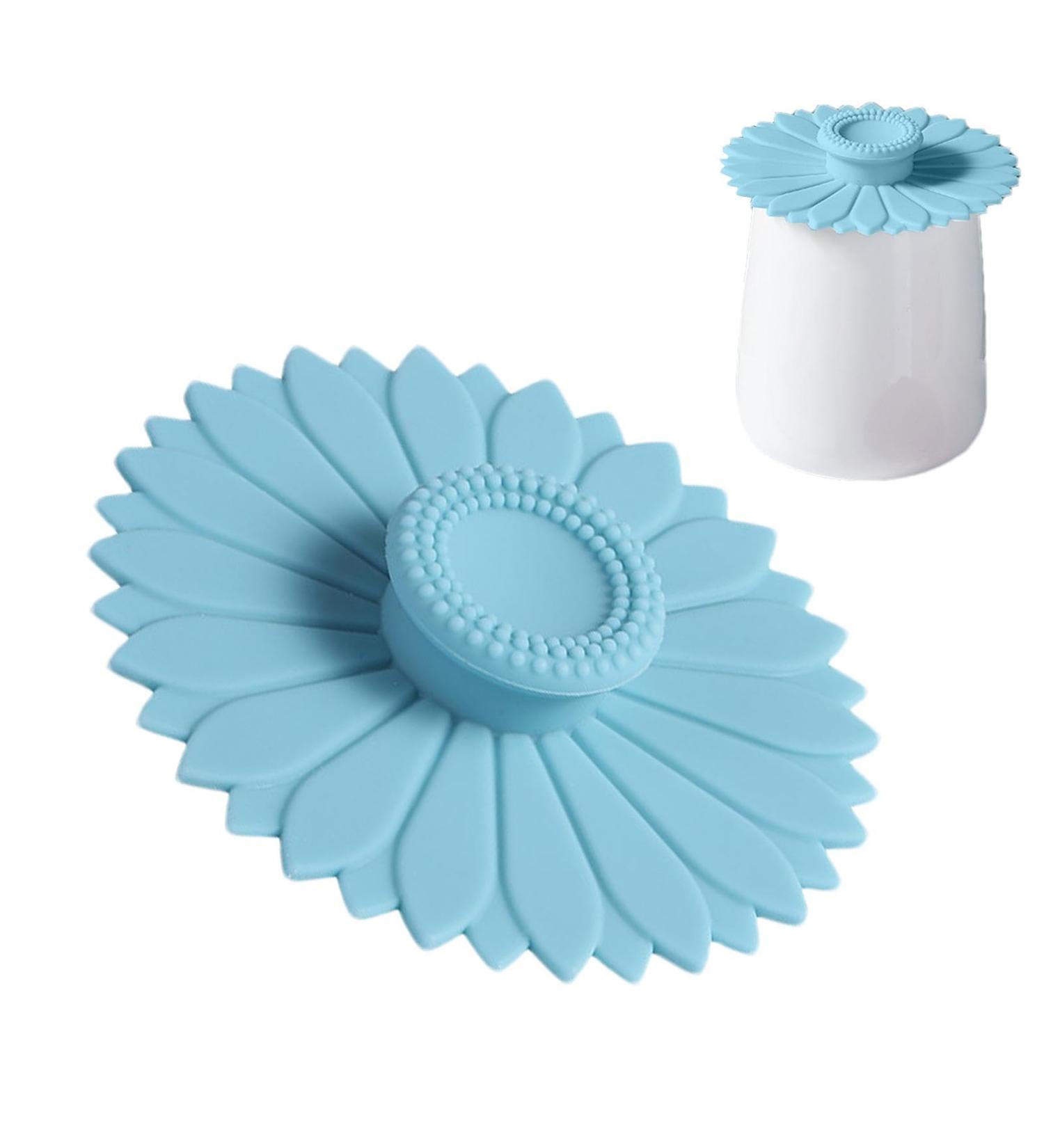 Silicone Cup Lids Soft Silicone Tea Cup Covers for Coffee Mug - Drink Cup Dust Reusable Hot Cup Lids Wine Glass Covers for Mugs Cups Tea Pots Blue - Buy Online on GoSupps.com