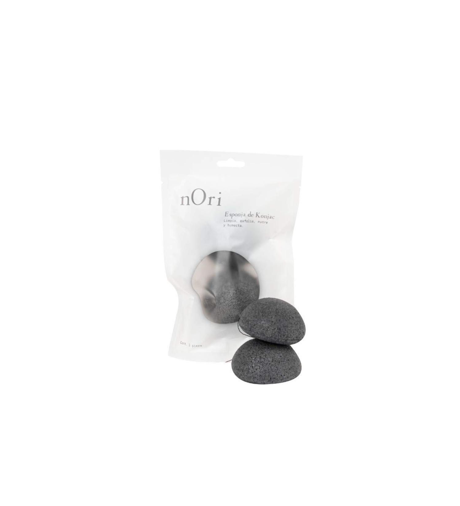 NORI KONJAC Sponge 2 Pack - Bamboo Charcoal Facial Sponge for Cleansing and Exfoliating - Suitable for All Skin Types - Daily Skincare Routine - Buy Online on GoSupps.com