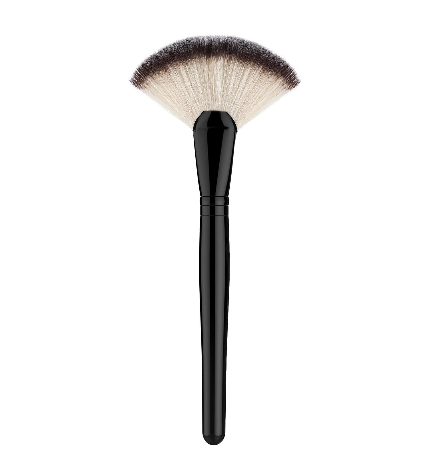 Luxspire Single Large Fan Makeup Brush - Soft & Dense for Face Blush, Powder, Foundation - Professional Highlighting Tool - Black/Brown/White - Buy Online on GoSupps.com