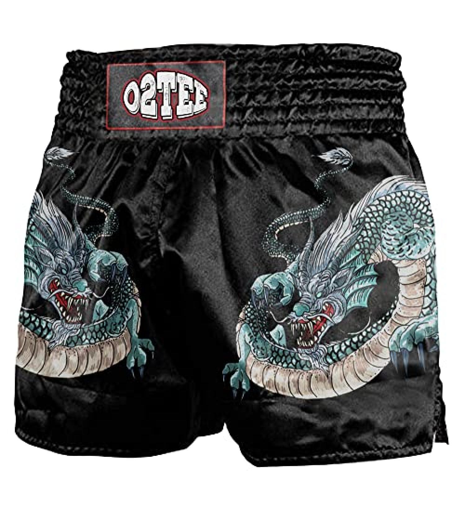 O2TEE Dragon Tiger Muay Thai Shorts - Unisex Traditional Style - XX-Large - Buy Online on GoSupps.com