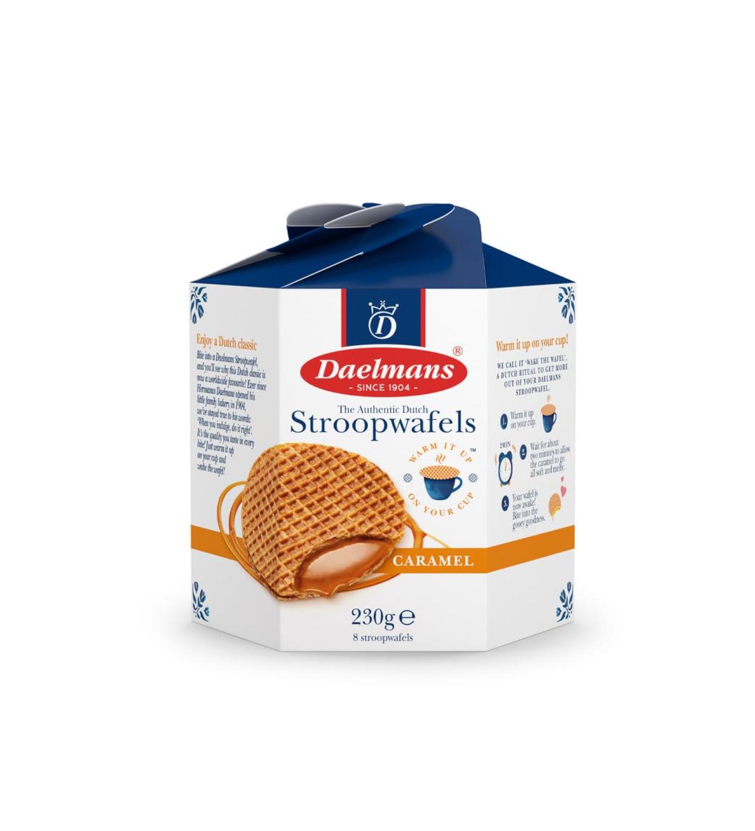 Daelmans Stroopwafels - Authentic Dutch Caramel Waffles - 230g Hexa Box - Stroopwaffels - Buy Online on GoSupps.com