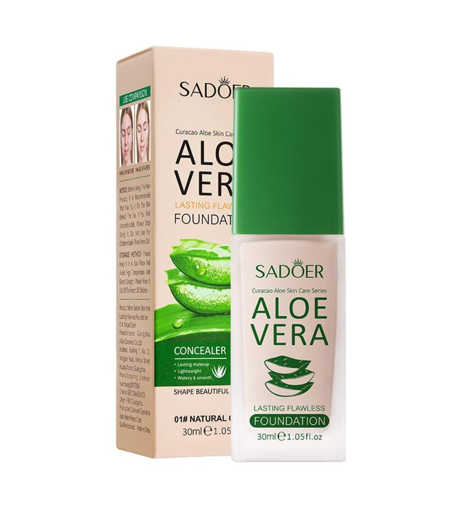 Durable Flawless Liquid Foundation with Aloe Essence - Sweat Proof Non-Greasy | 1.05oz Natural Color - Buy Online on GoSupps.com