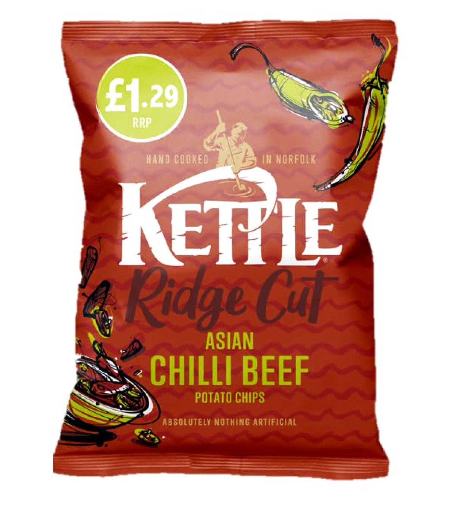 Kettle Asian CHILLI BEEF Crisps 12 x 80g PMP Bags
