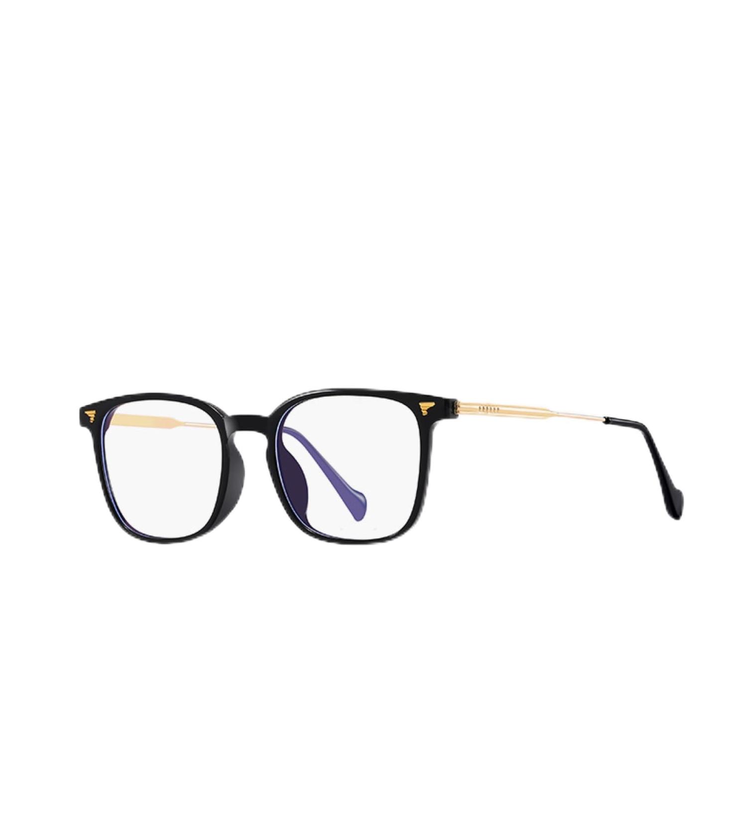 Metal TR90 Square Frame Blue Light Blocking Glasses for Men & Women | Anti-UV Computer & Reading Glasses - 52mm Black - Buy Online on GoSupps.com