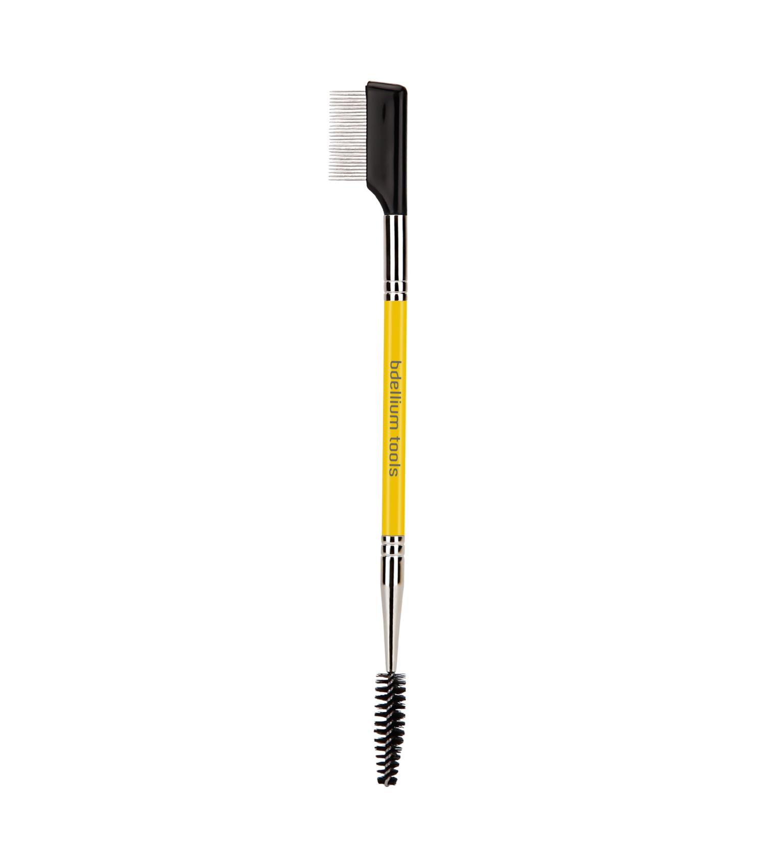 Bdellium Tools Studio Series 725 Double End Metal Comb/Lash Brush - Soft Synthetic Fibers for Eyelash Prep - Professional Makeup Tool (Yellow 1pc - Buy Online on GoSupps.com
