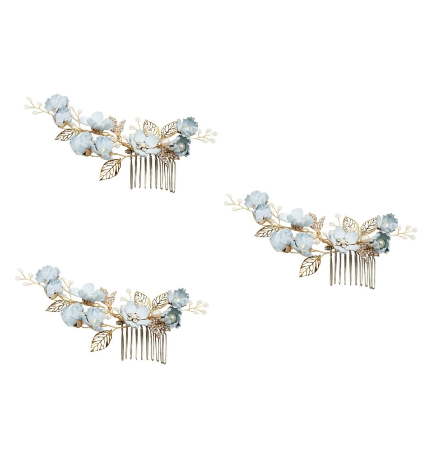 Set of 3 Crystal Hair Accessories Headpiece for the Bride Bridal Comb Bridal Hair Clip C127 Wedding Flower - Buy Online on GoSupps.com