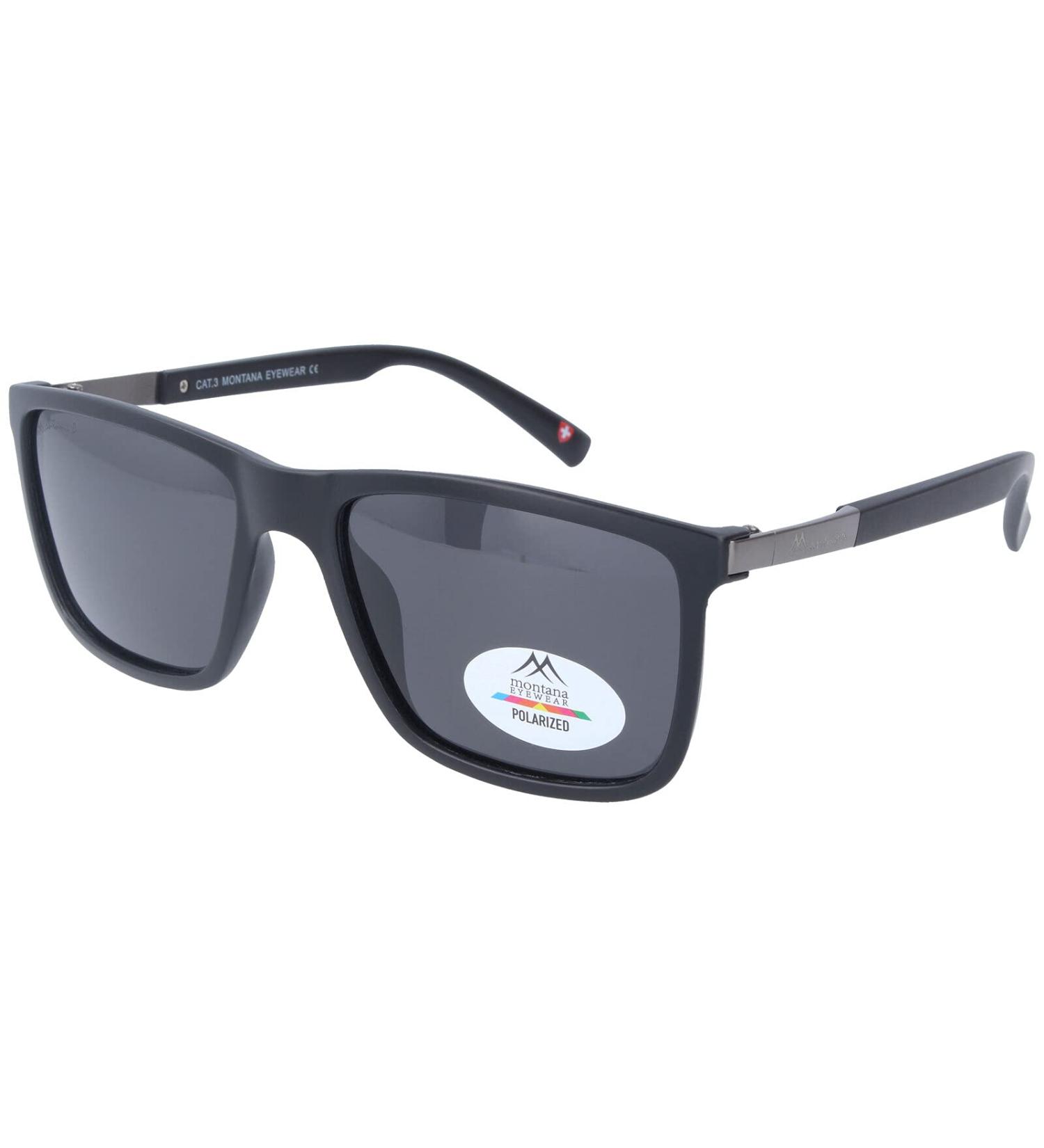 Polarizing Montana Eyewear sunglasses MP4A made of plastic in a sporty shape in black - grey