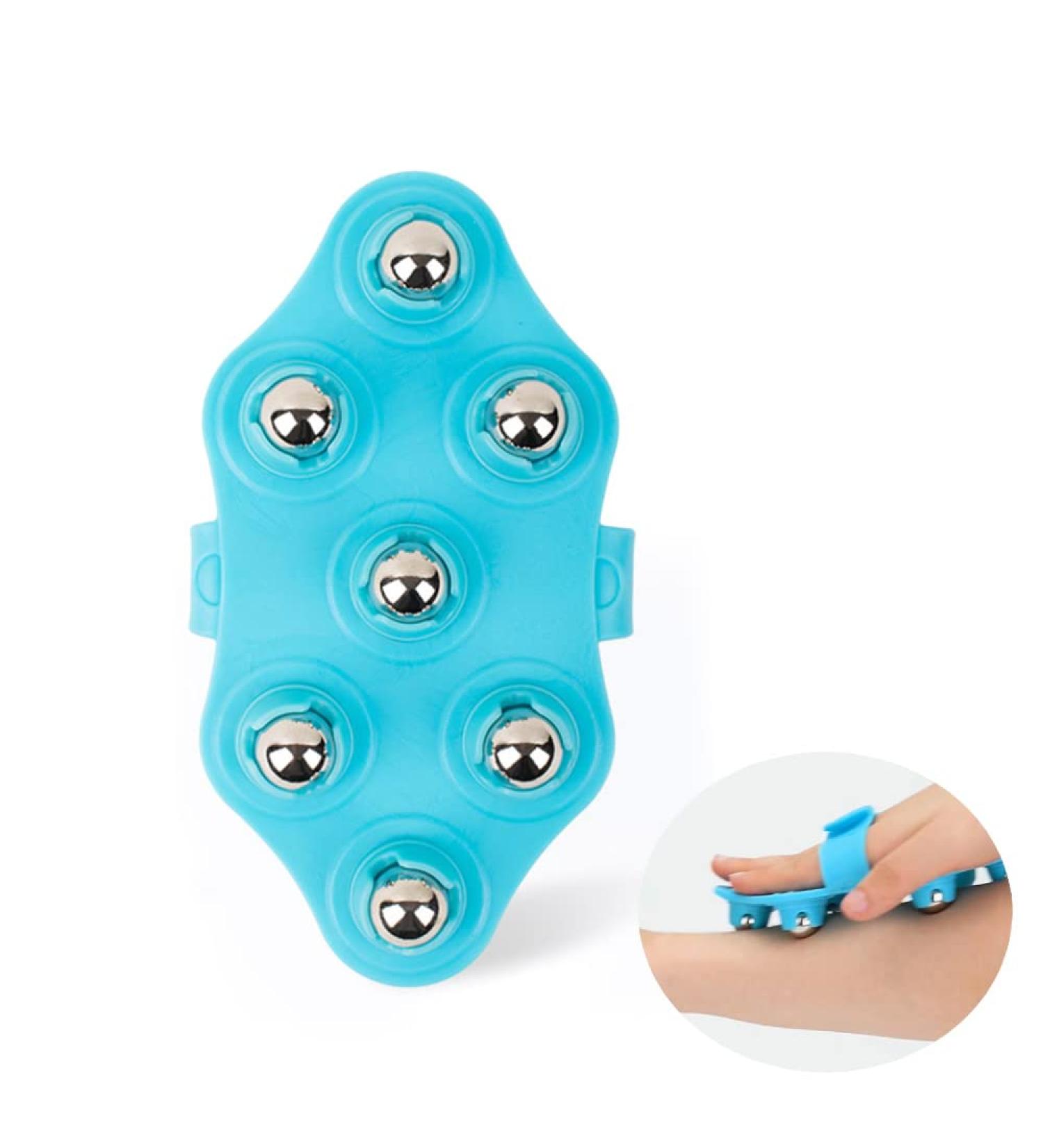Portable Massage Glove with Roller Balls - 7x 360-Degree Body Relaxation Device for Muscle Relief - Buy Online on GoSupps.com