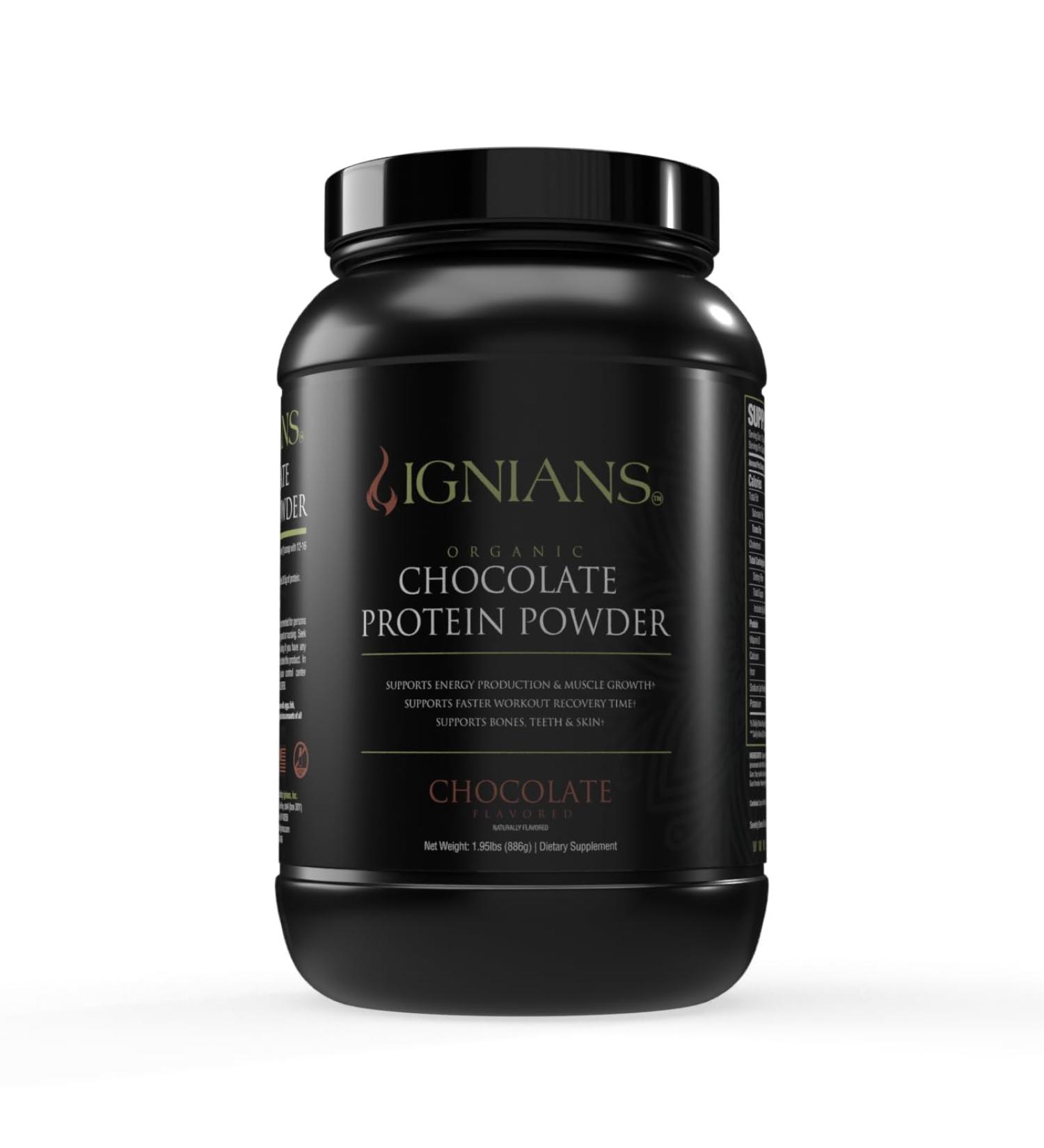 Ignians Organic Plant-Based Protein Powder|Pea Blend|26.5 g Protein| 5g Carbs|Vegan Friendly|Lactose Free|for Men & Women|for Shakes Smoothies & Baking|Chocolate - Buy Online on GoSupps.com
