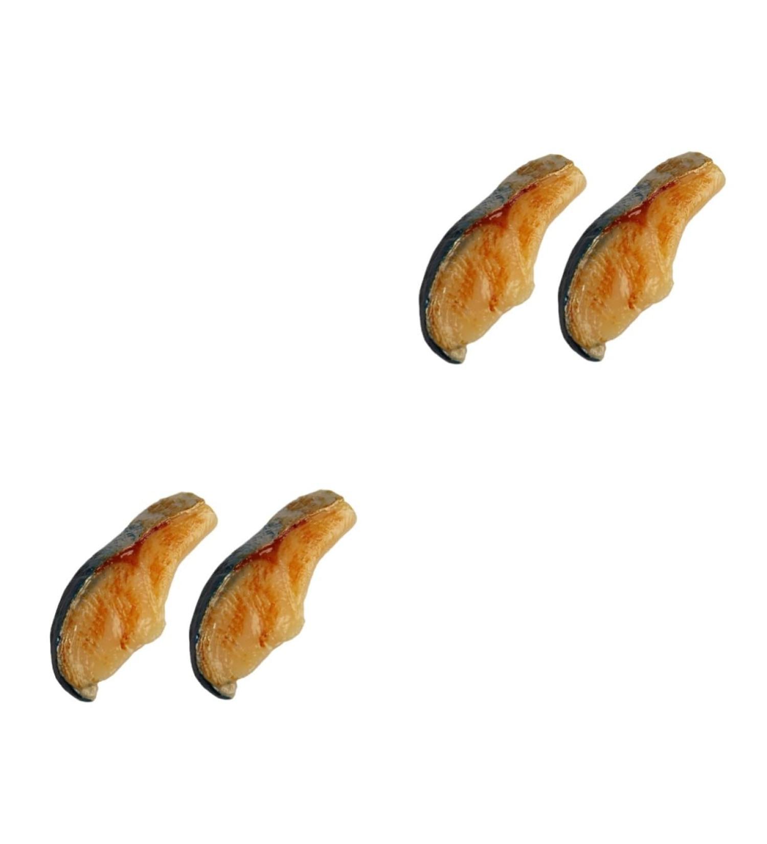 UPKOCH 4 Pcs Photo Props Toy Models Creative Fish Slice Mold Lifelike Meat Model PVC Food Props Seafood 8.5*3.8cmx2pcs - Buy Online on GoSupps.com