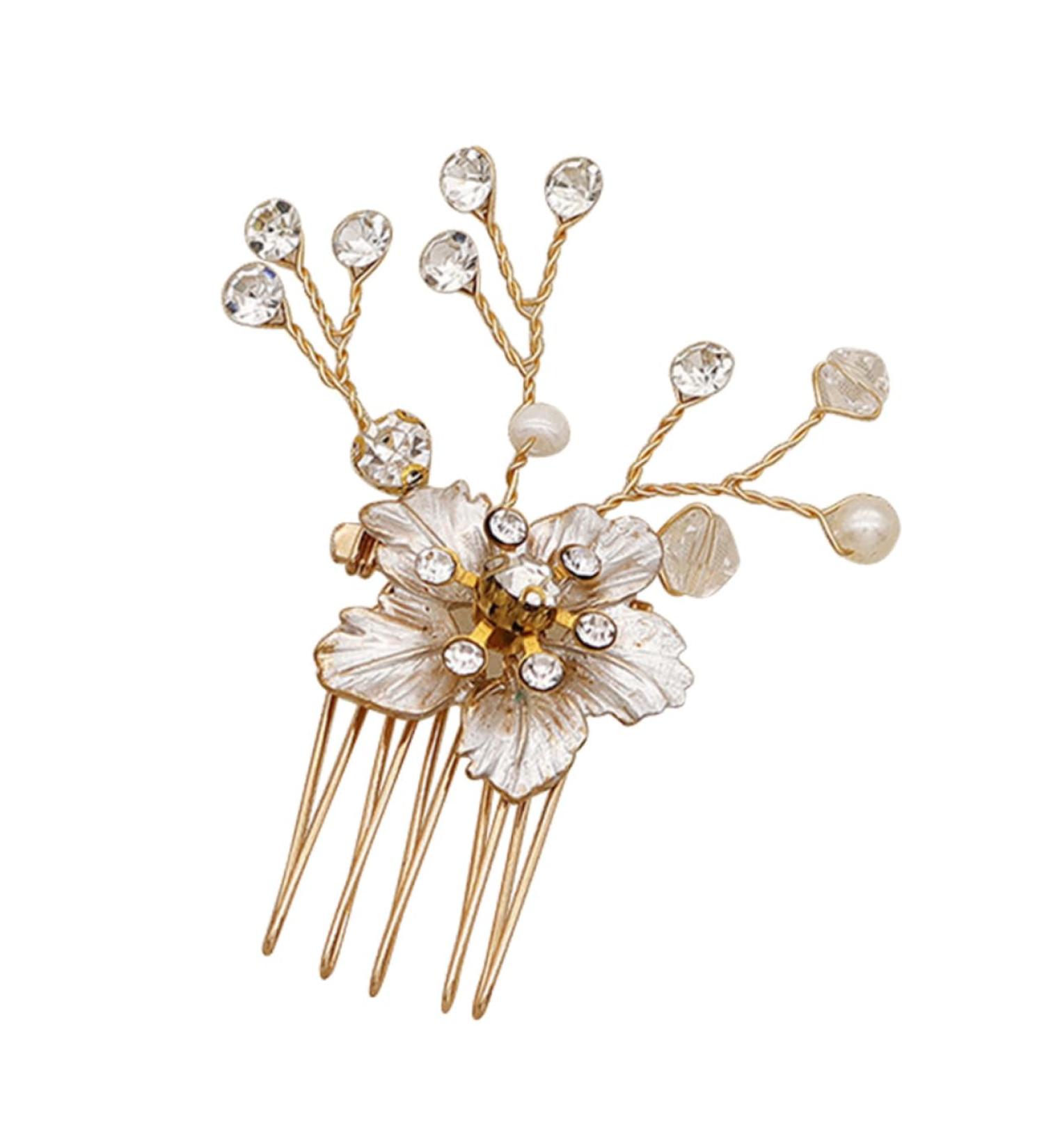 DOITOOL 1pc Headgear Hair Side Comb Hair Insertion Comb Headdress Crystal Hair Accessories Bridal Side Comb Flower Hair Accessories Diamond Headhones Hair Comb Rhinestones Bride - Buy Online on GoSupps.com
