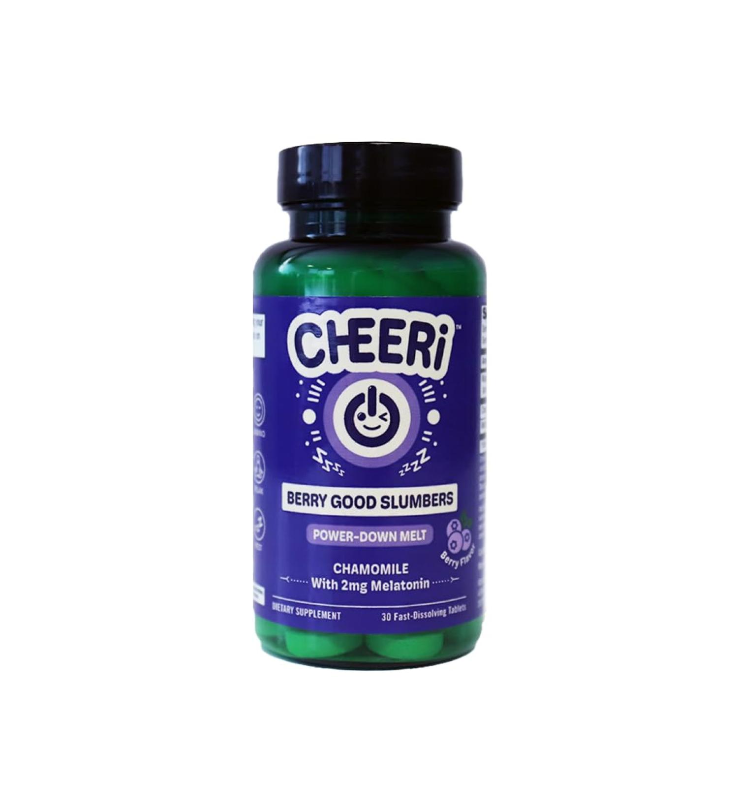 Cheerific Berry Good Slumbers Melt Sleep Support Supplement with Melatonin Magnesium and Chamomile - Buy Online on GoSupps.com
