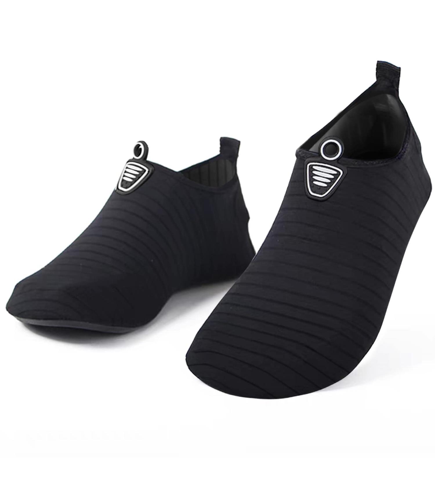 Pthtechus Children Aqua Shoes - Boys & Girls Quick-Dry Beach Swimming Shoes Non-Slip Water Shoes for Indoor Surfing & Boating - Size 28/29 EU Black - Buy Online on GoSupps.com