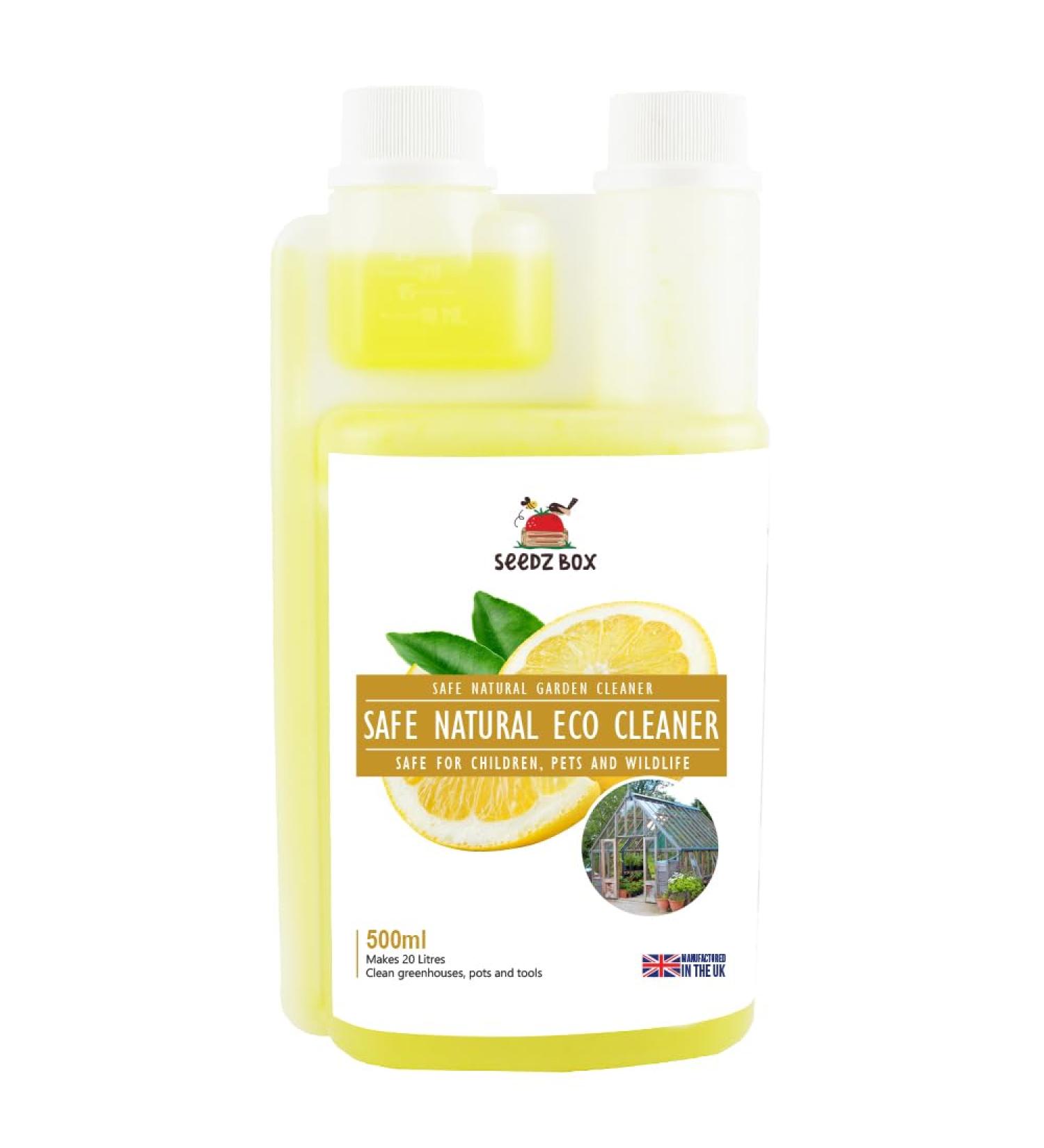 Natural Citrus Lemon Cleaner 500ml - Makes 20 Litres - Cleans Degreases Kitchen Surfaces Grills Oven Bathroom Floor - Window Glass Greenhouse Tools Pots - Sticker Remover - Seedzbox - Buy Online on GoSupps.com