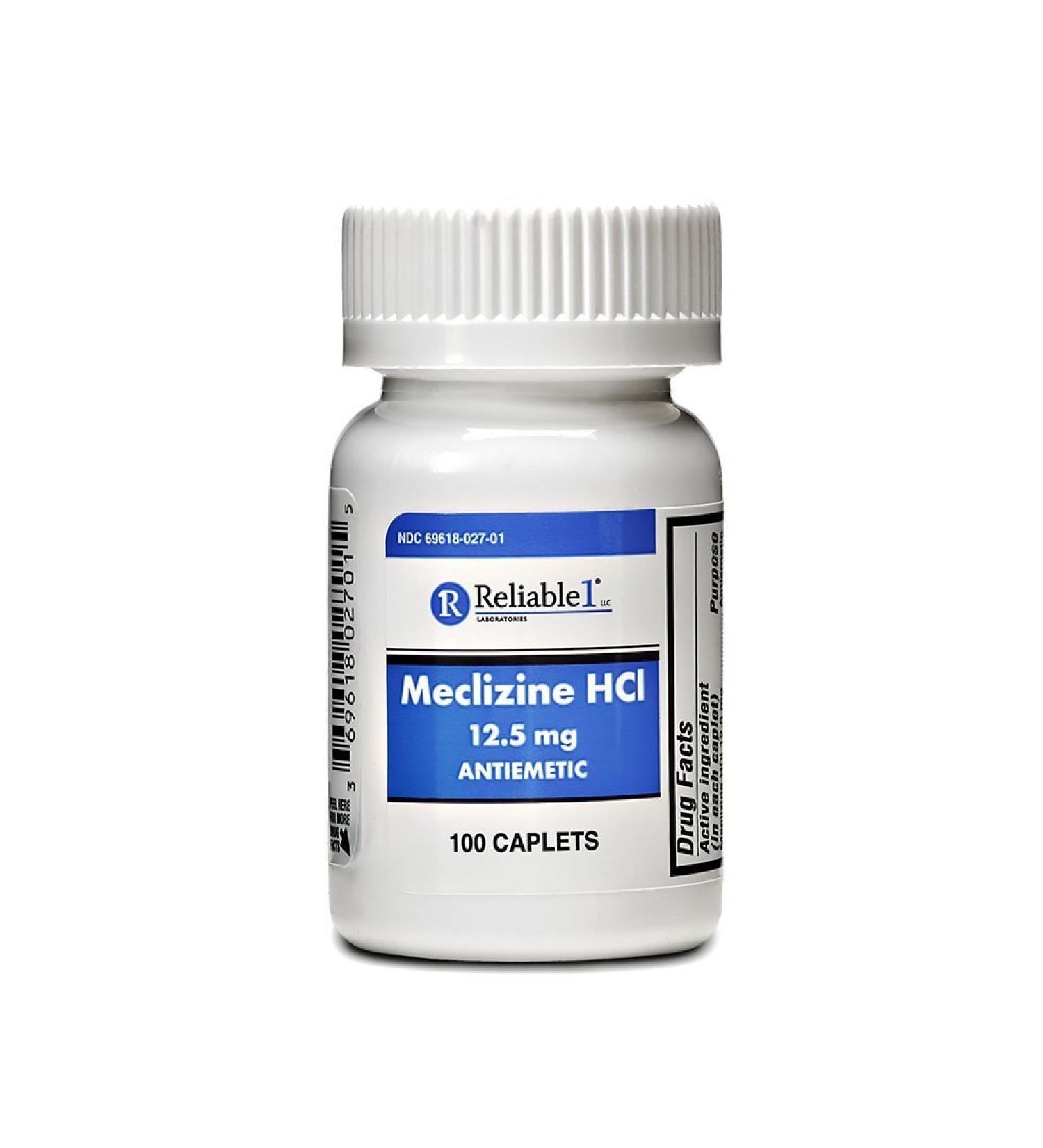Meclizine HCL 12.5mg Caplets - Motion Sickness Relief (100 Count) - Buy Online on GoSupps.com