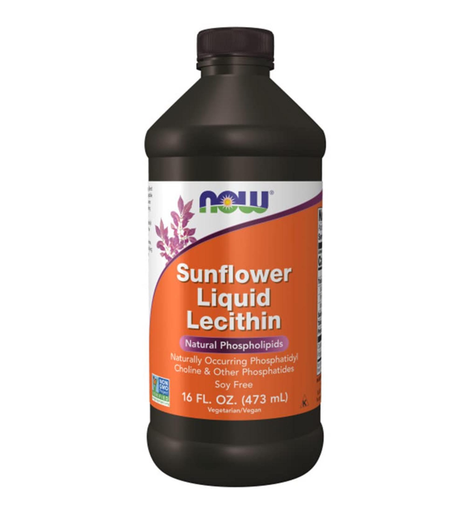 NOW Liquid Sunflower Lecithin 473ml - Vegan, Lab-Tested, Soy-Free, Gluten-Free, Non-GMO - Buy Online on GoSupps.com