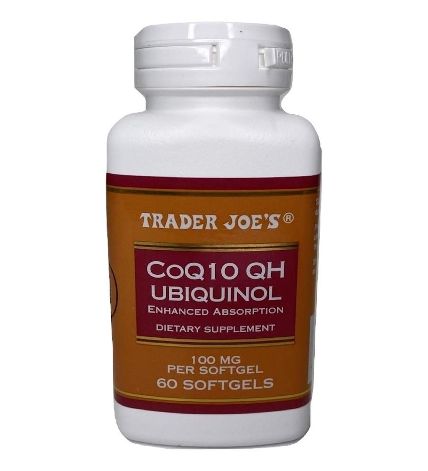 Trader Joe's CoQ10 Ubiquinol 100mg - Enhanced Absorption Softgels | Premium Heart Health Supplement - 60 Count - Buy Online on GoSupps.com