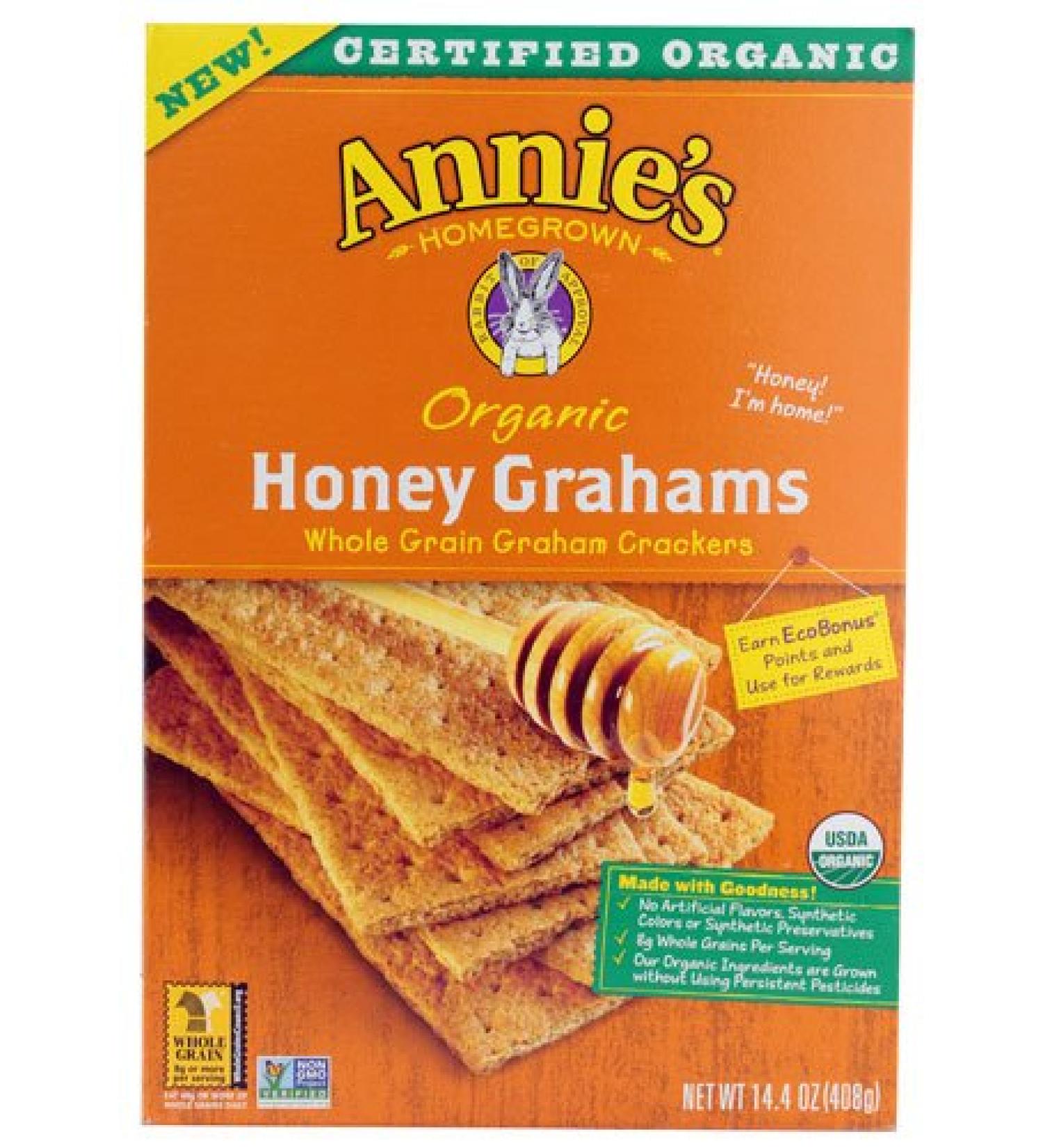 Annie's Homegrown Organic Honey Grahams -- 14.4 oz - 2 pc