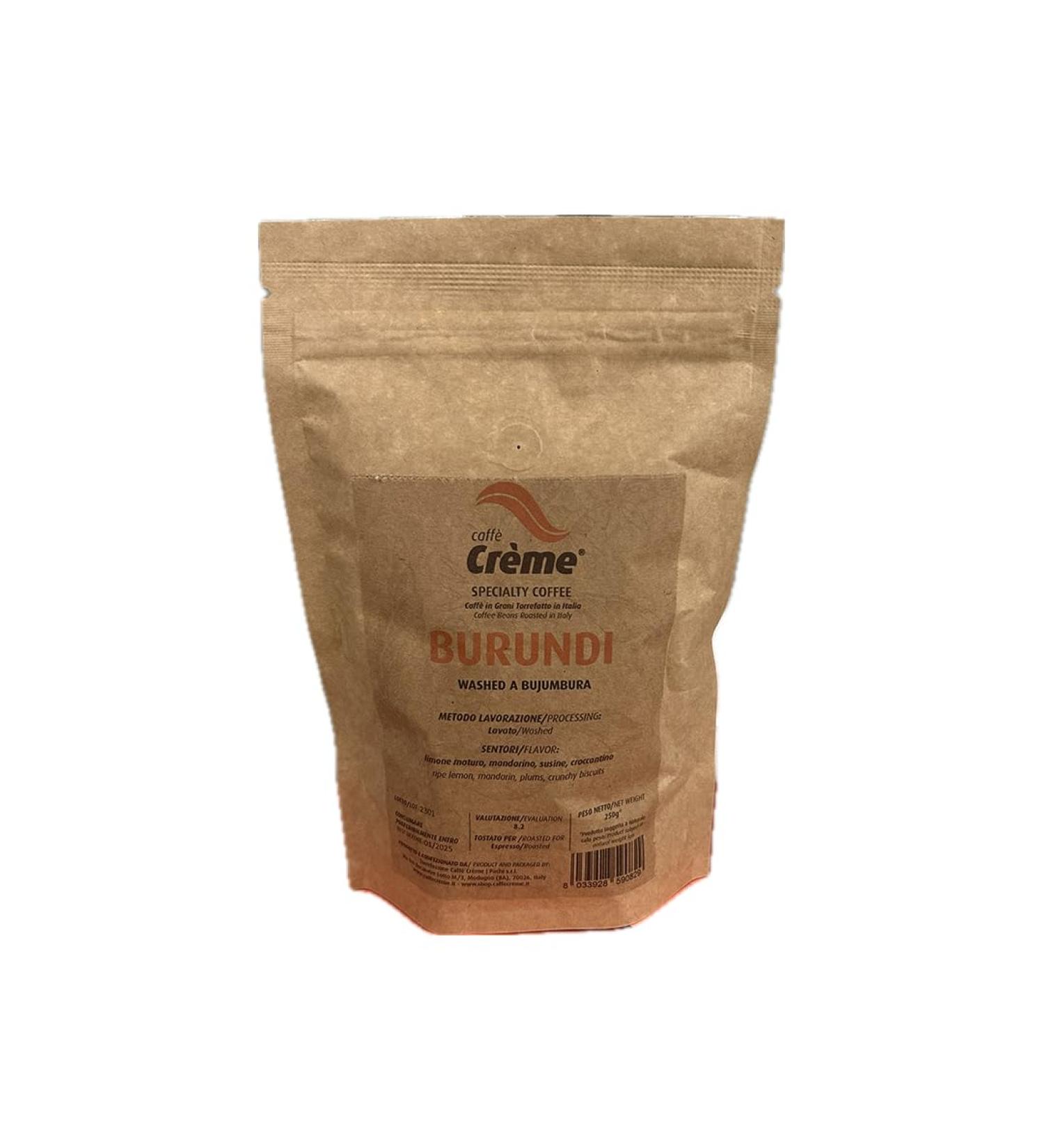 Caf sp cial en grains - Microlotto BURUNDI Lav Bujumbura - 100% Arabica Torr fi pour ESPRESSO - Caff Cr me - Sachet de 250 g