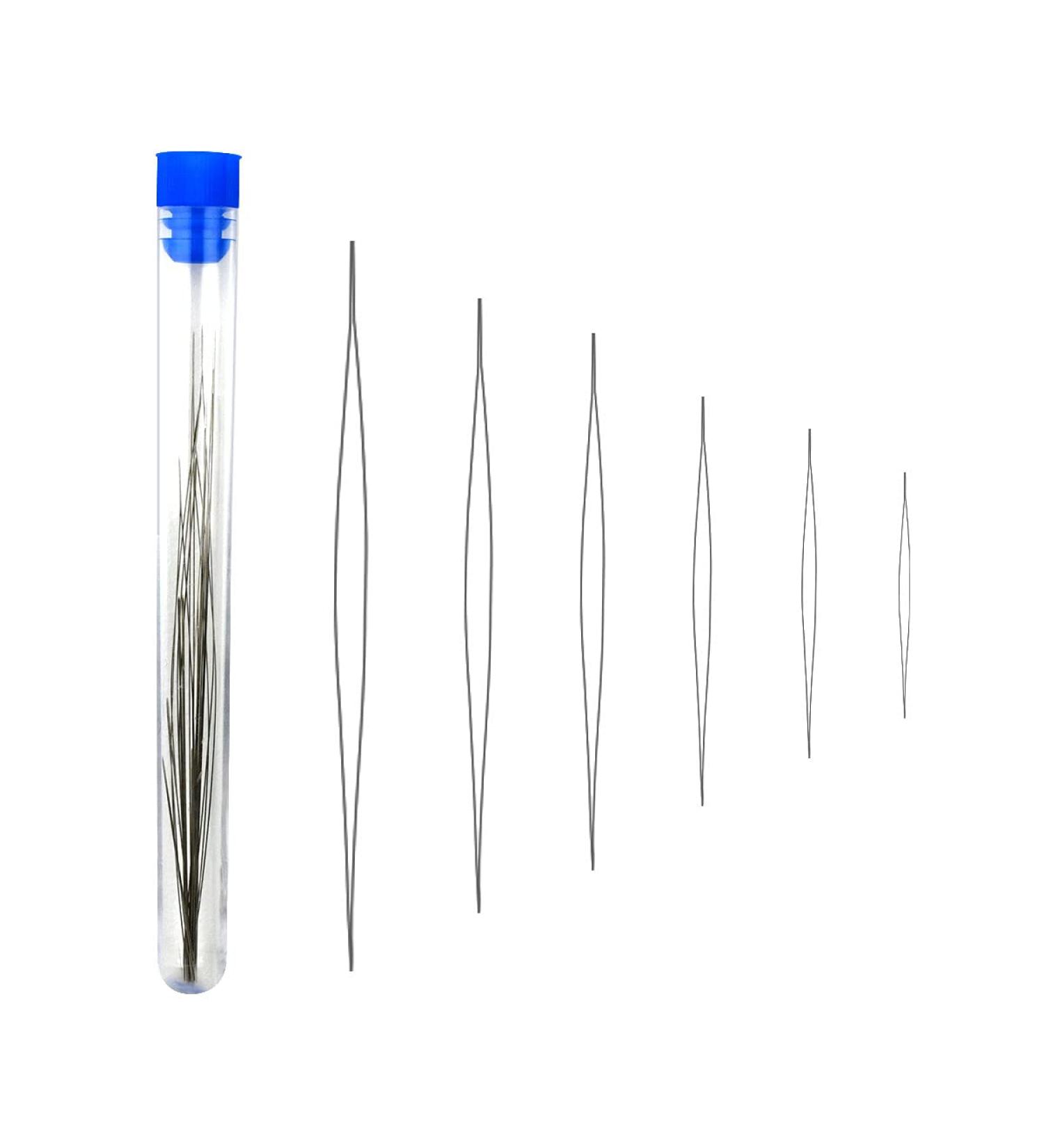 18 Pcs Beading Needles Set - 6 Sizes Big Eye Needles with Needle Bottle for Jewelry Making - Buy Online on GoSupps.com