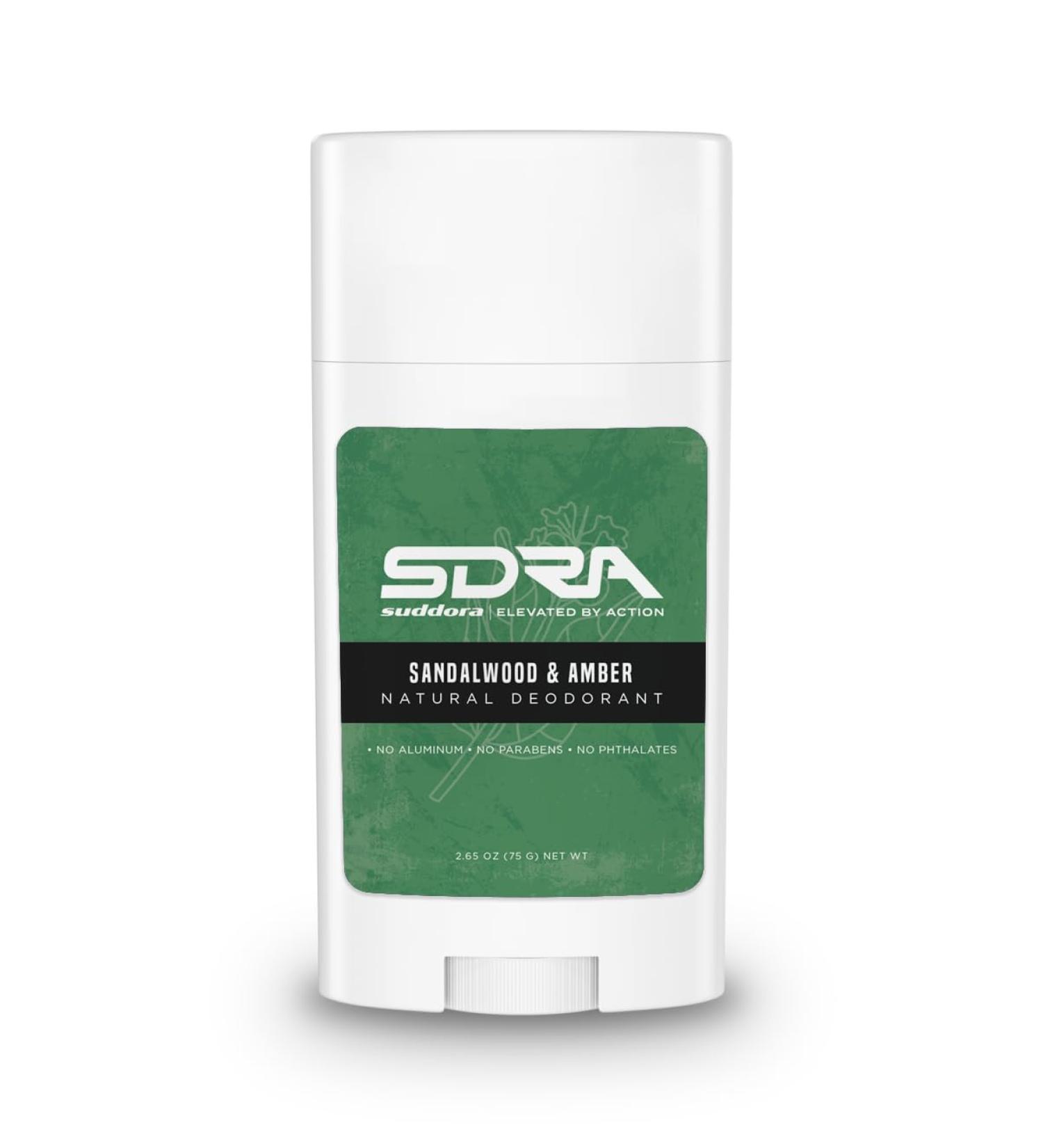 Suddora Natural Deodorant Stick | Aluminum Free Moisturizing Odor Control | Unisex Sandalwood & Amber Travel Essential - Buy Online on GoSupps.com