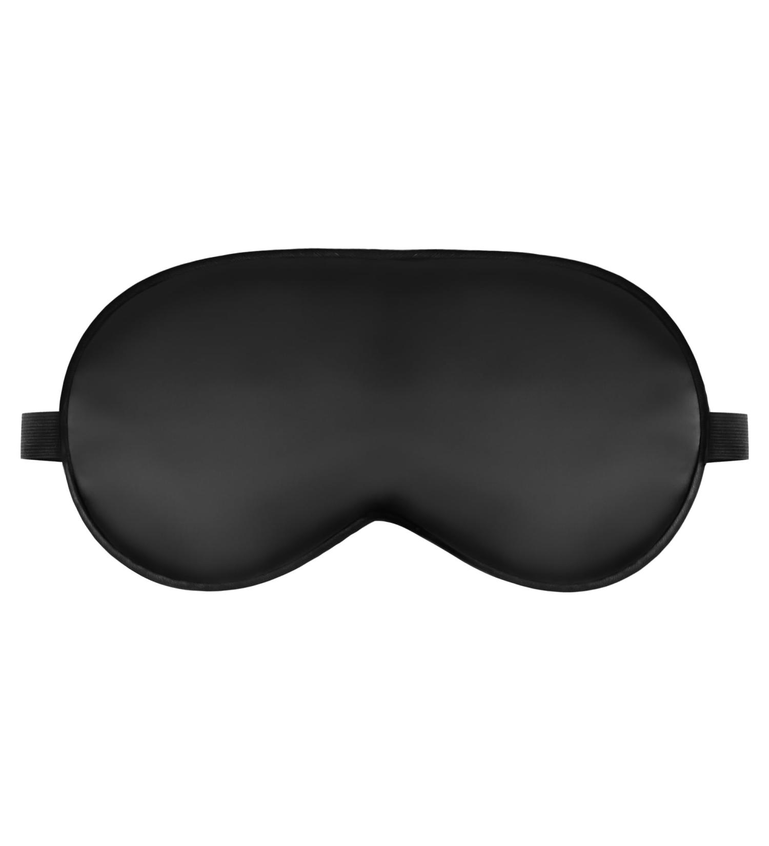 Silk Sleep Mask | Soft Satin Eye Cover for Men & Women | Adjustable Blackout Blindfold for Comfortable Sleep (Black - Buy Online on GoSupps.com