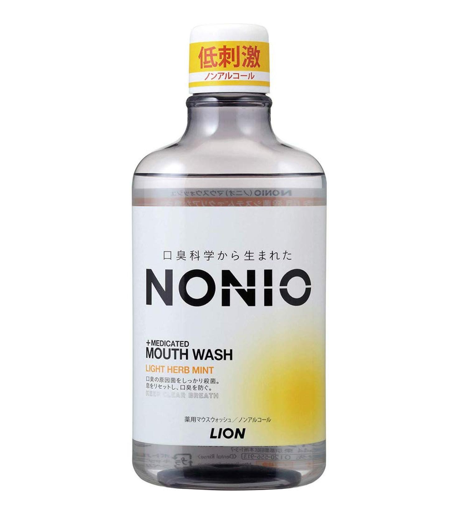 Lion Nonio Medicated Mouth Wash 600ml - Light Heab Mint (Green Tea Set)