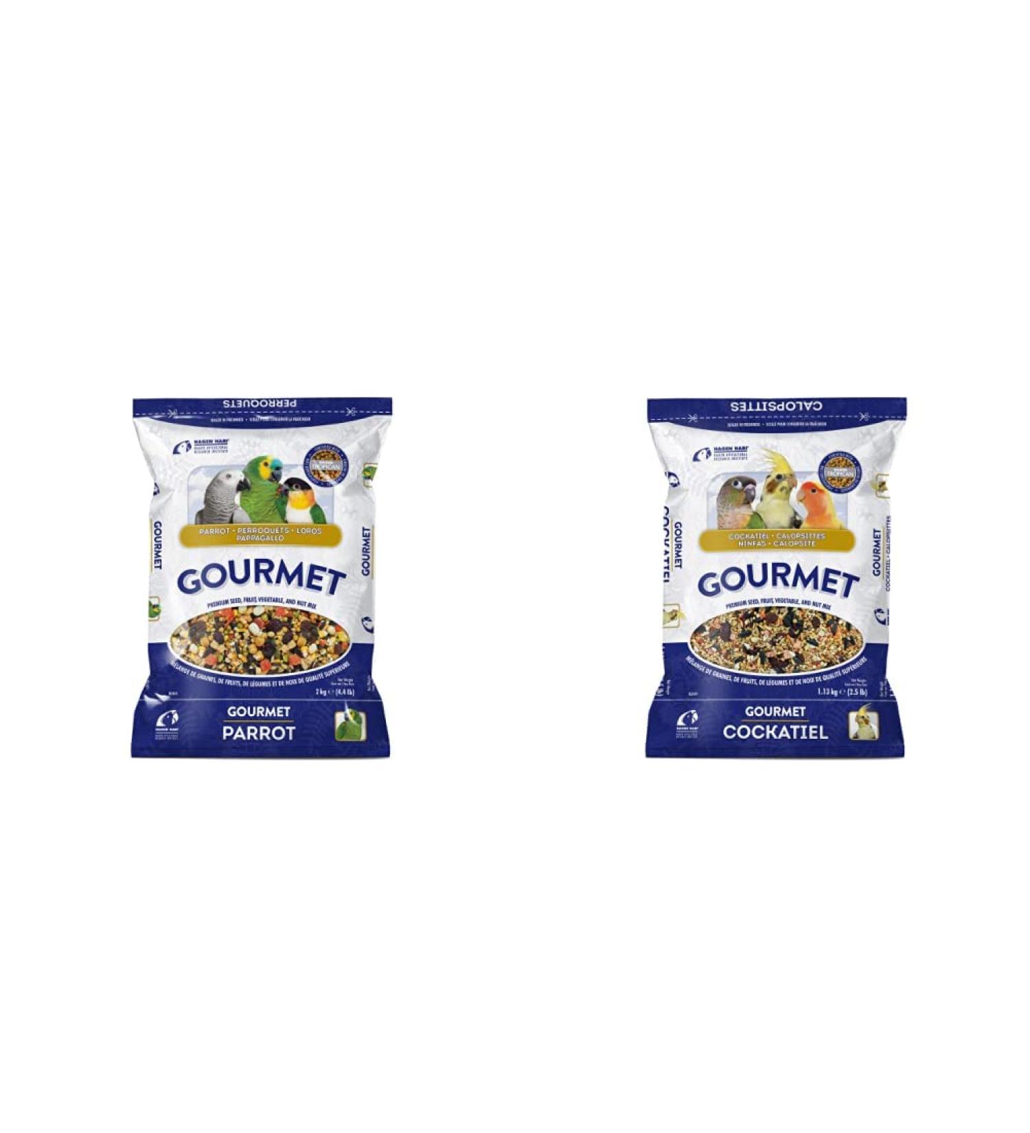Hagen Gourmet Small Parrot Seed Mix 2 Kg + Gourmet Seed Mix for Cockatiels and Small Hookbills 1.3 Kg - Buy Online on GoSupps.com