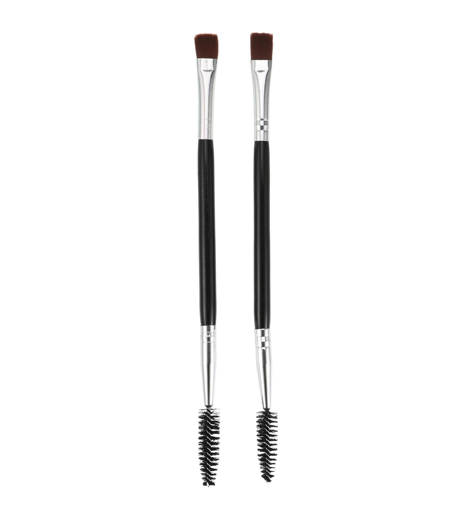 VOCOSTE Double-ended Makeup Brush Set - 2pcs Eyebrow & Smudger Brush with Wooden Handle | International Shipping Available - Buy Online on GoSupps.com