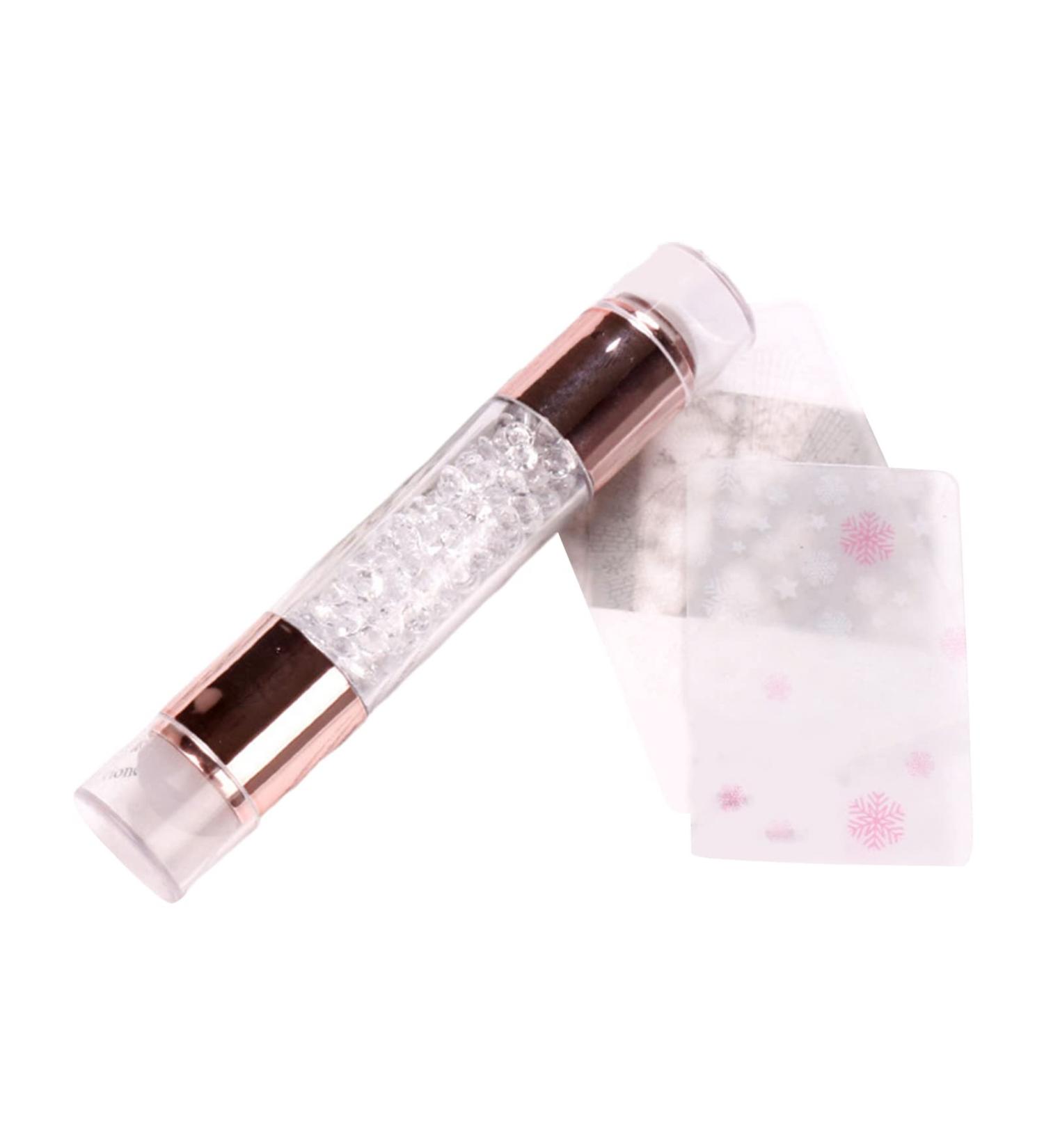 Worparsen Manicure Art Stamper Nail Supplies Double Head Transparent Manicure Art Stamper Nails Decoration Easy to Use Clear