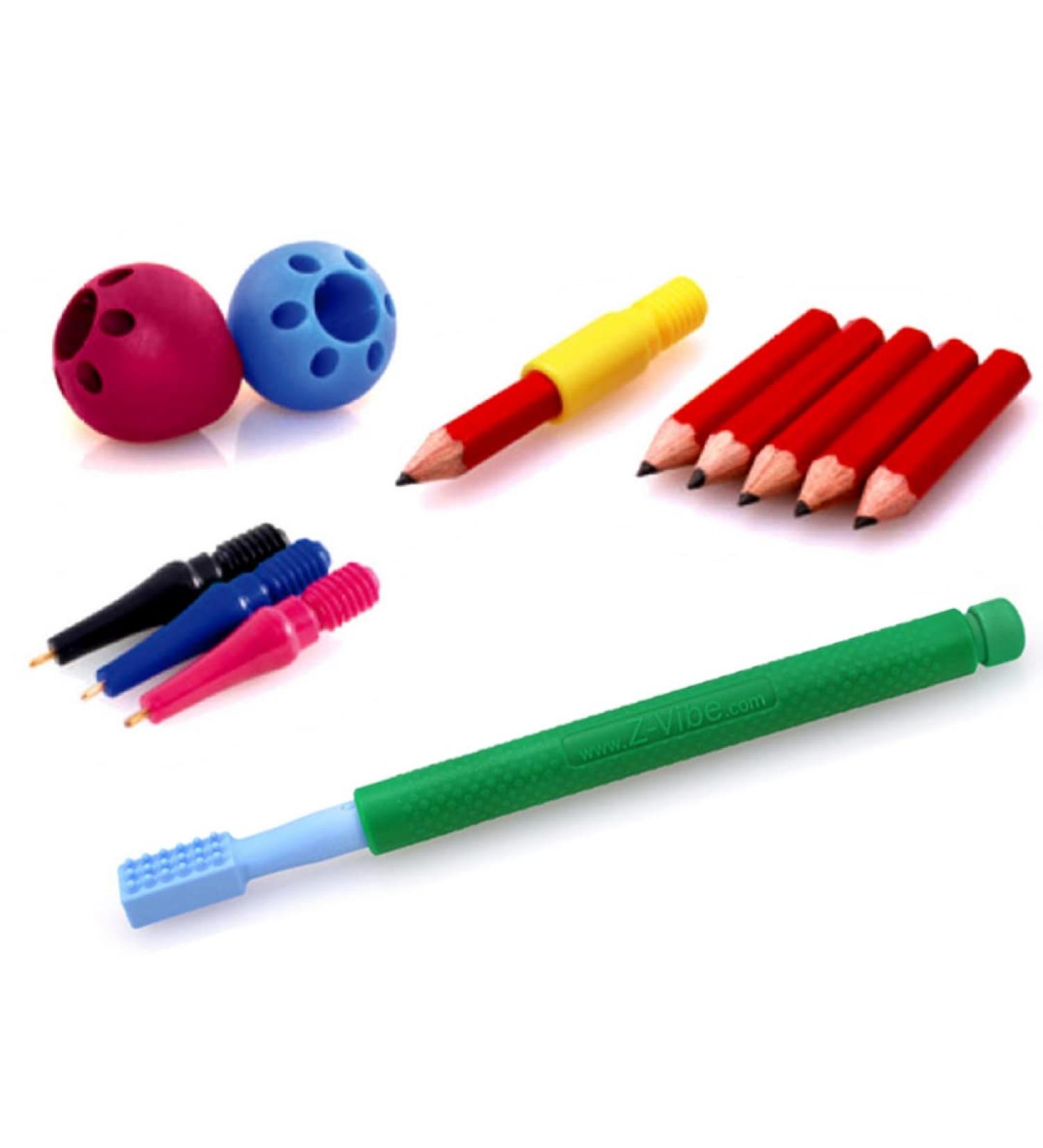 ARK Z-Vibe Vibrator Kit - Plastic with 3 Attachments for Oral Stimulation & Sensory Vocalization | includes ATC Care Instructions - Ideal for Language Support (Green) - Buy Online on GoSupps.com