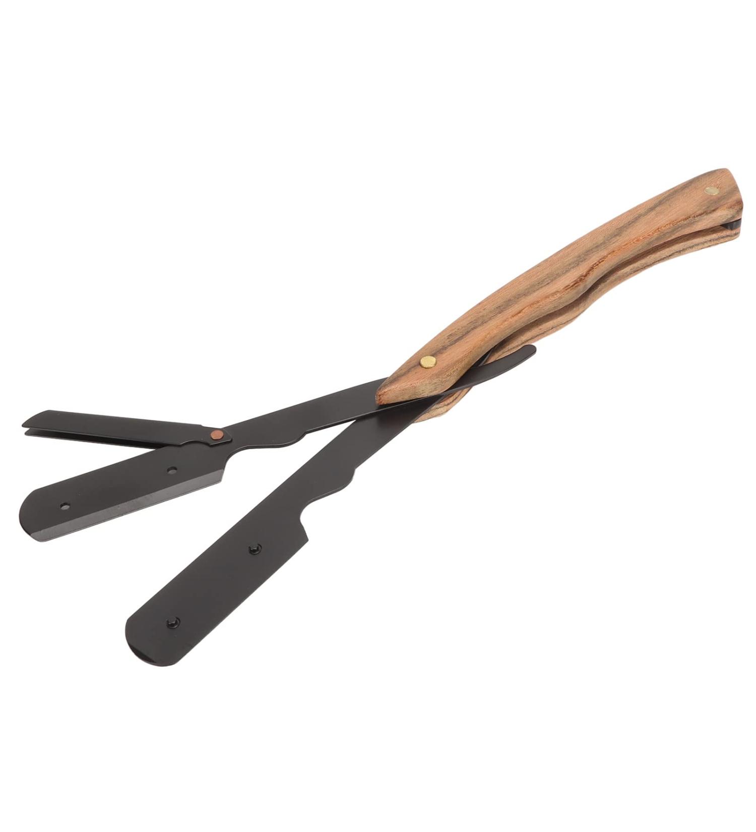 Professional Foldable Straight Edge Razor - Stainless Steel Barber Precision Beard & Hair Blade Holder - Buy Online on GoSupps.com