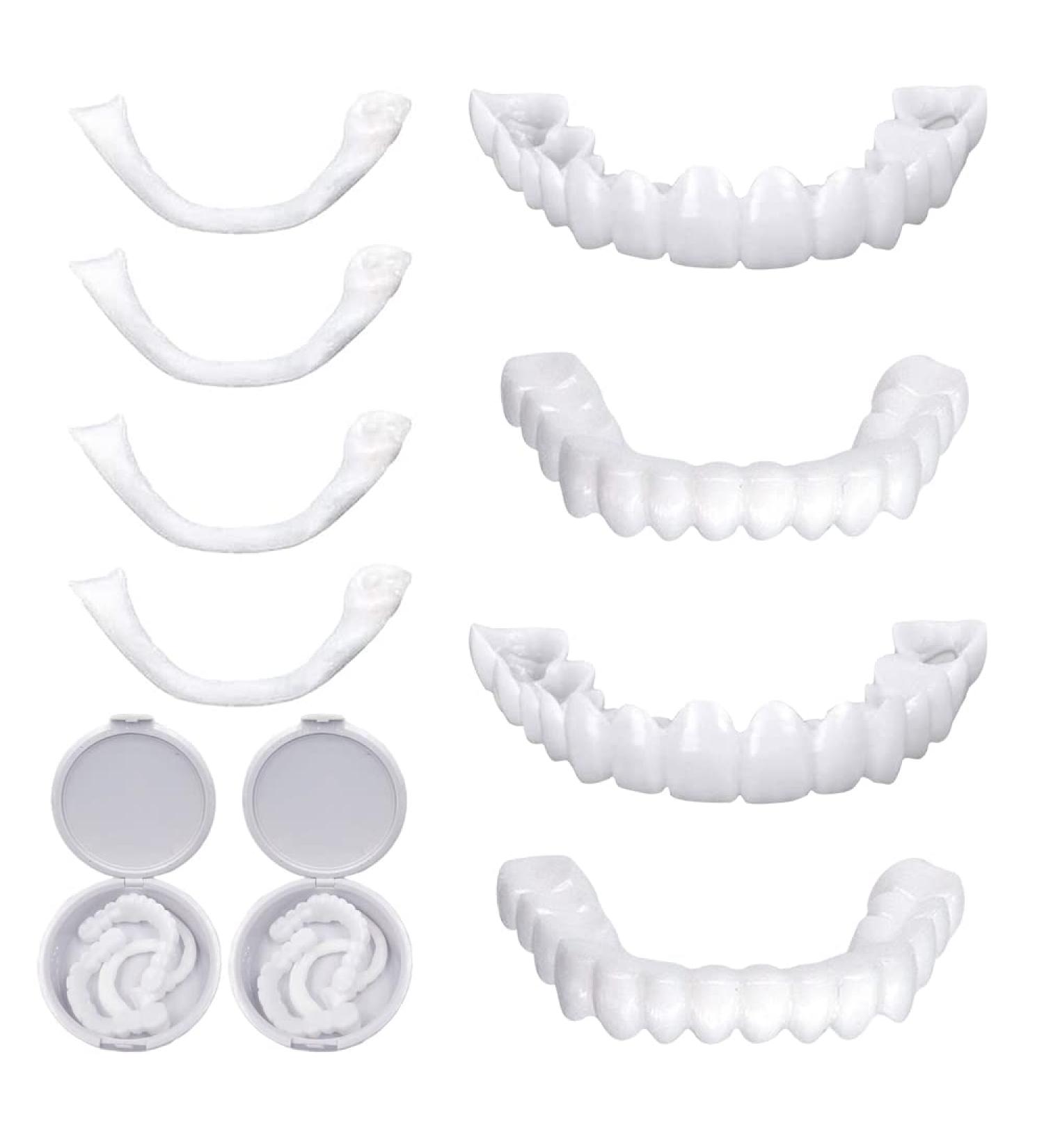 Cjbin 2 Pairs of Lightening Veneers Teeth Set Instant Dentures for Men & Women | Bad Tooth Whitening Alternative - Buy Online on GoSupps.com