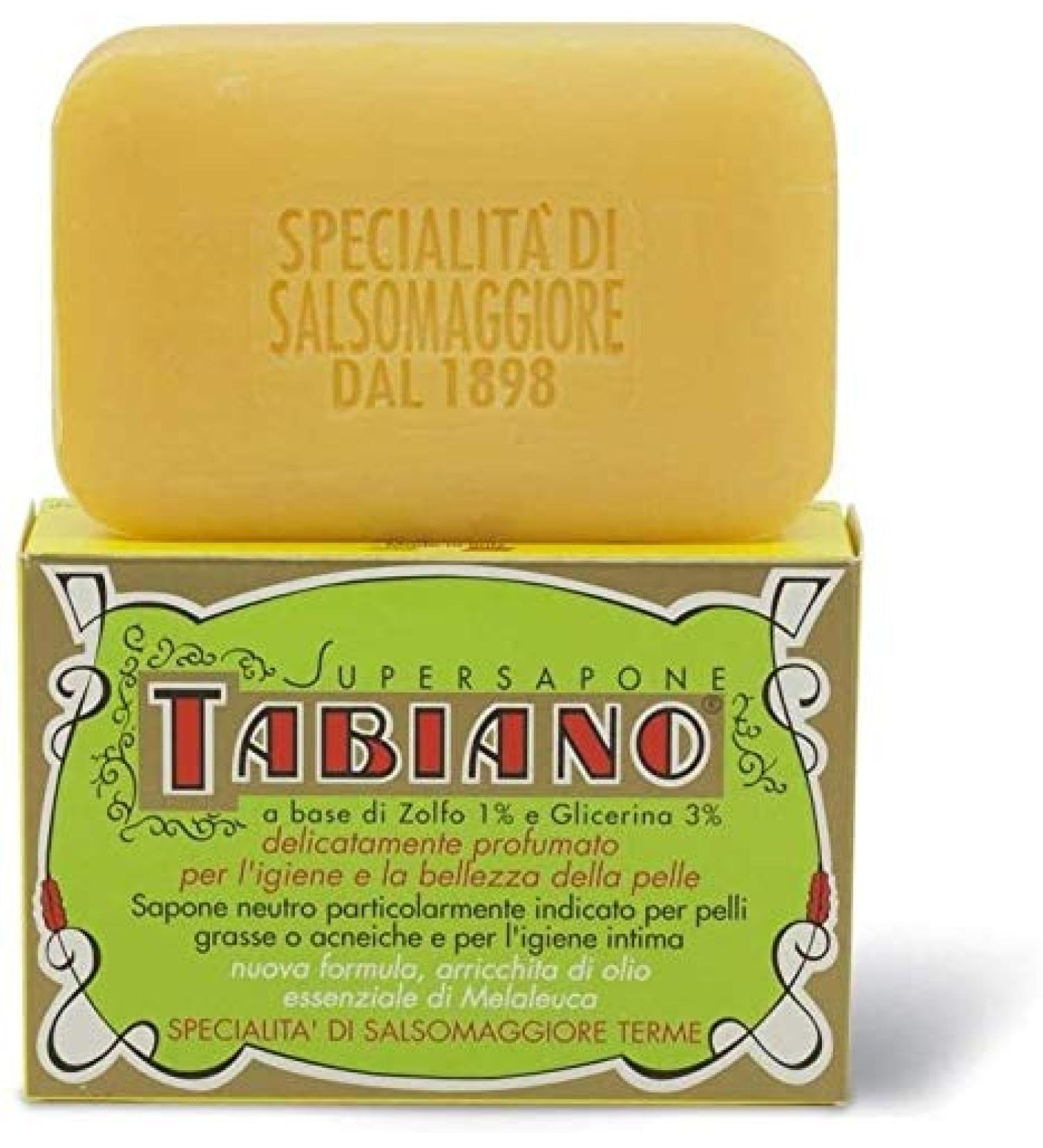 Sulfur and Glycerin Soap Pack of 2 Supersapone Tabiano Soaps (n)