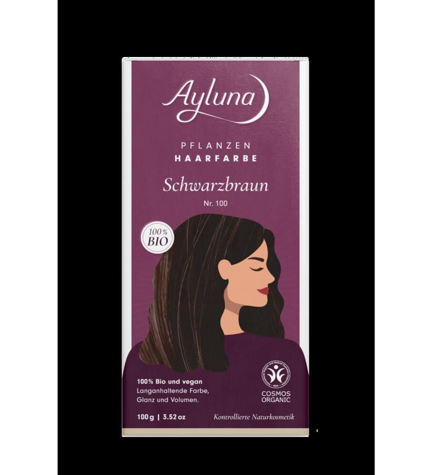 Ayluna Herbal Hair Color Black Brown (6 x 100 gr) 100 g (pack of 6)