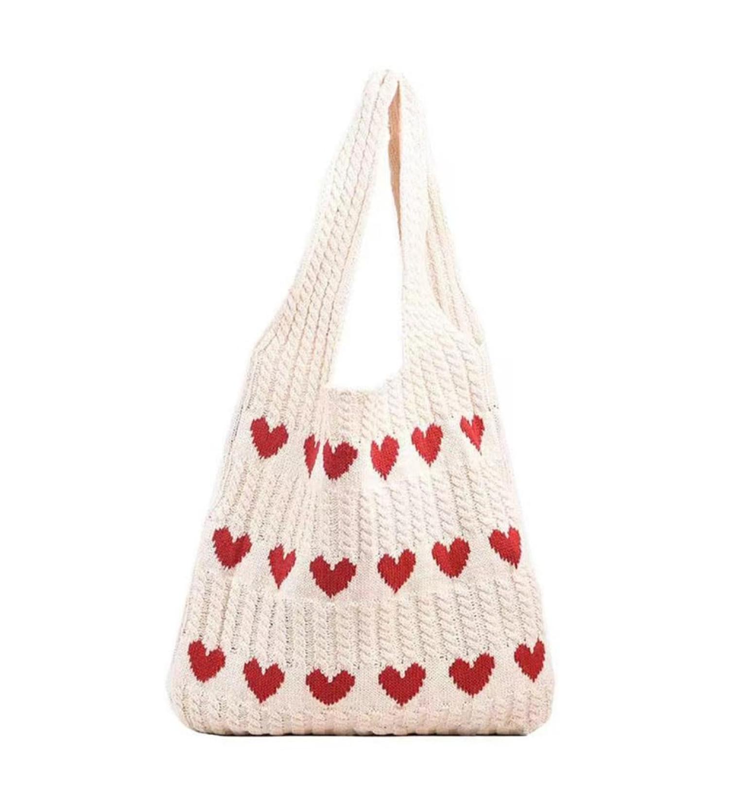Buy Lovehomily Women's Color Blocked Crocheted Shoulder Bag - Light Large Capacity Handbag with Top Handle & Pendulum Pocket in Apricot | International Shipping Available - Buy Online on GoSupps.com
