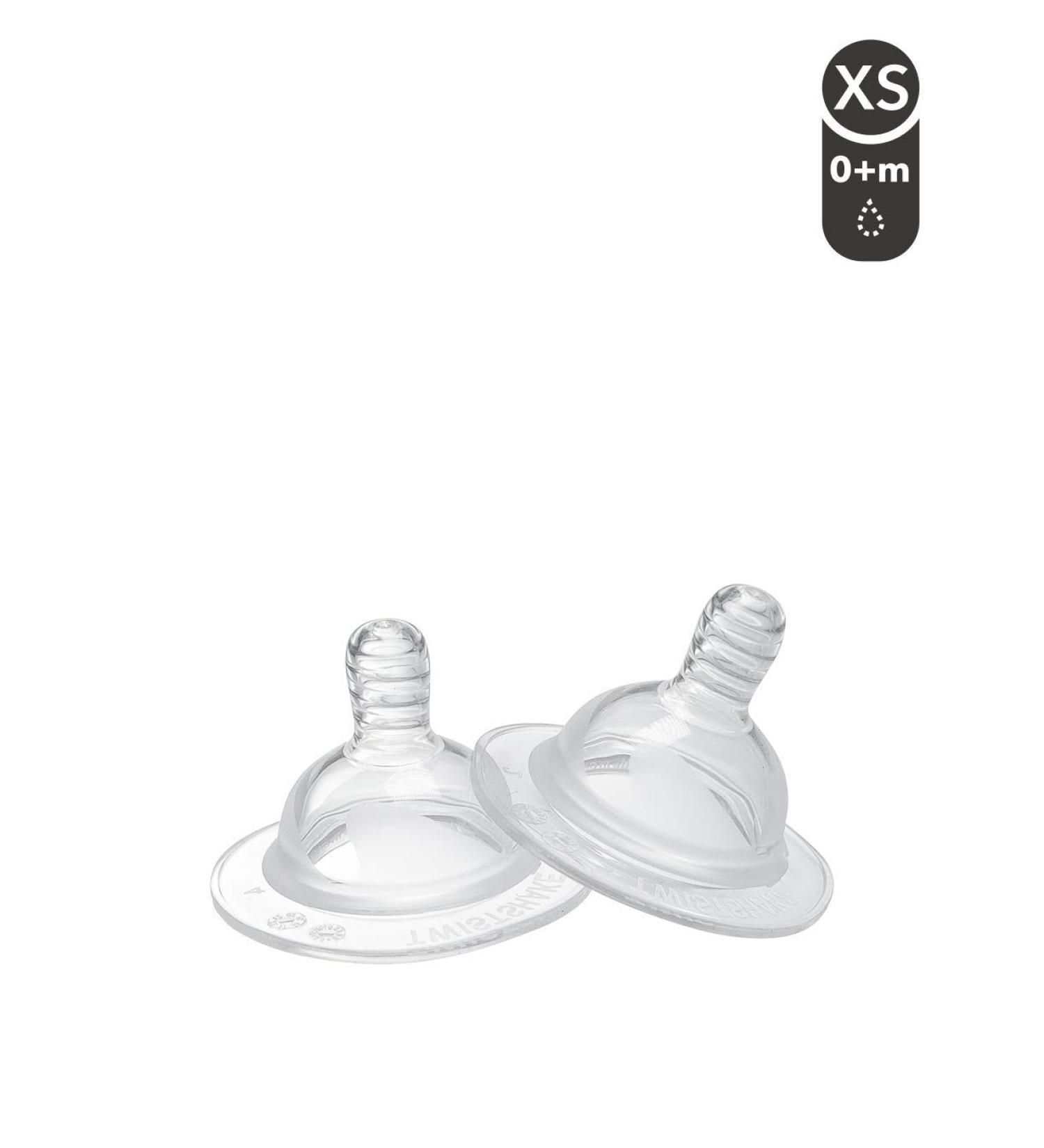 Twistshake 2X Anti-Colic Baby Teat X-Small 0+ Months - Transparent, 2 Pack - Buy Online on GoSupps.com