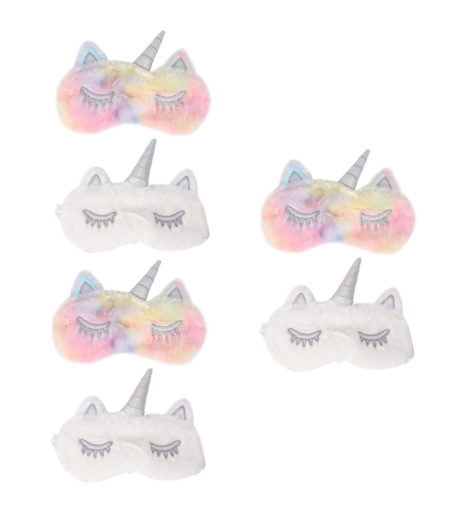 Beaupretty 6 Pcs Unicorn Eye Patch Plush Sleep Masks - Soft White Eye Masks for Restful Sleep - International Shipping Available - Buy Online on GoSupps.com