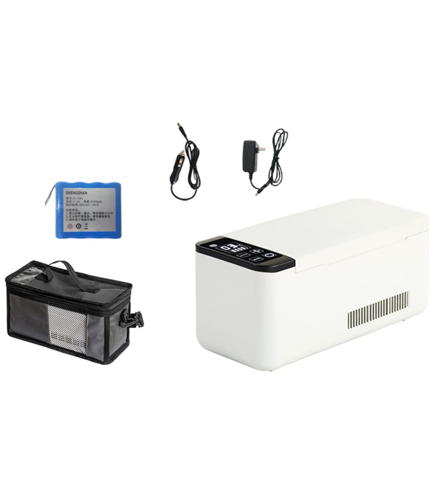 Insulin Cooler Small Travel Case Portable Car Fridge Medicine Refrigerator with Alarm System LED Display for Car Home Travel White - Buy Online on GoSupps.com