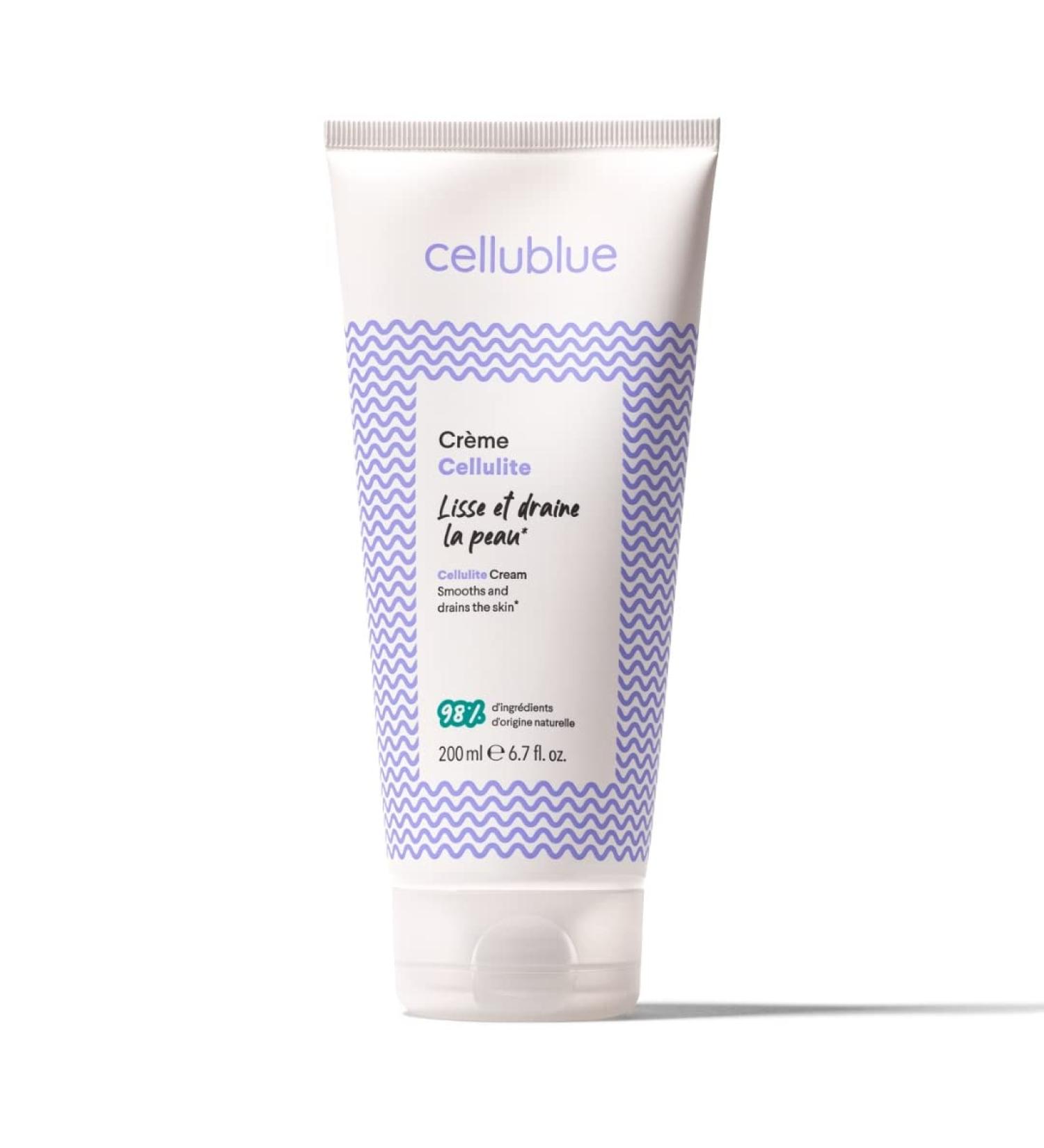 Cellublue - Anti-Cellulite Cream - Smoothes and Drains the Skin - Helps Reduce Cellulite Dimples and Orange Peel Skin - Eliminates Toxins - Reduces Water Retention - 200 ML - Buy Online on GoSupps.com