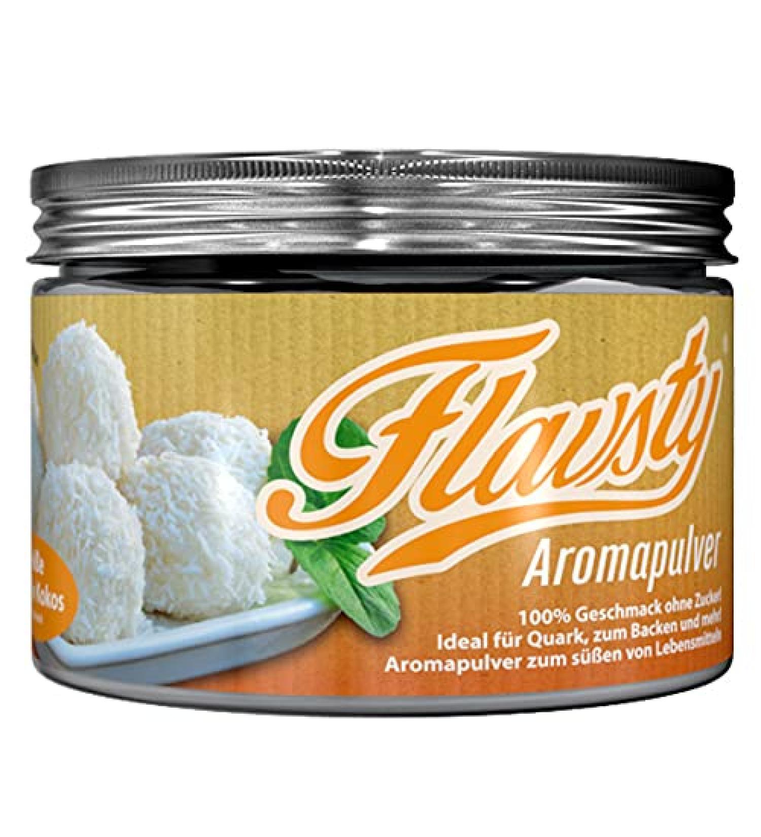 Flavsty Flavor Powder Coconut White Chocolate - Vegan Sugar-Free Aroma Powder for Baking & Beverages - Buy Online on GoSupps.com