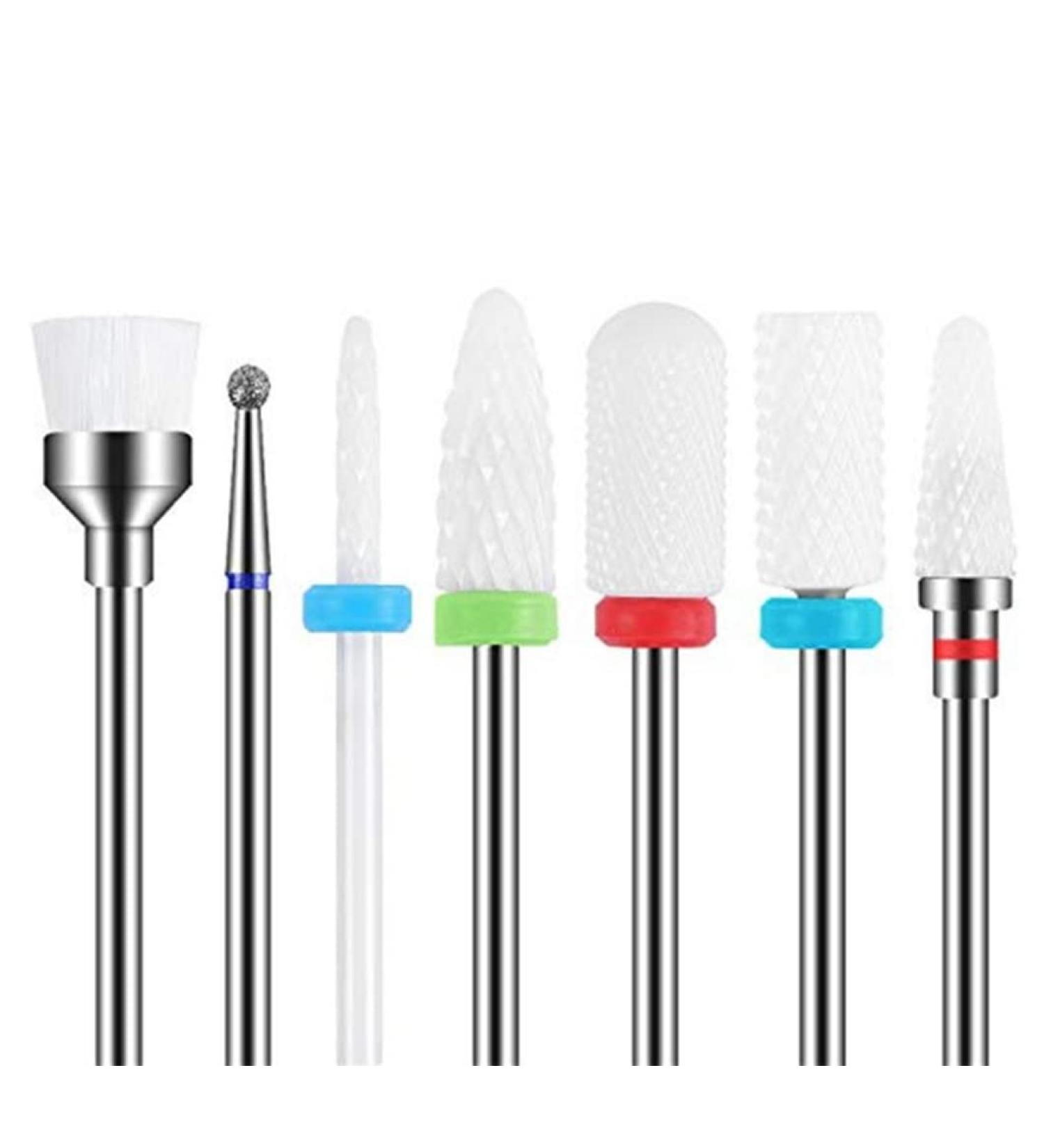 LATRAT 7 Pieces Ceramic Nail Cutter Bits Nail Cutter Bit Grinding Body Set Nail Drill Tools for Manicure Pedicure Home Use Great Gift - Buy Online on GoSupps.com