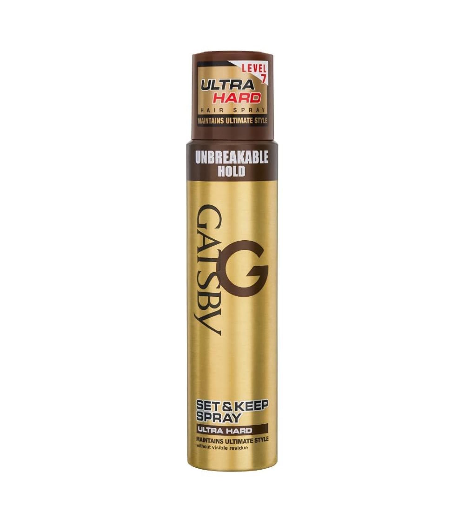 Gat'sby Set & Keep Hair Spray - Ultra Hard 250ml | Quick Drying Long Lasting Hold No Flaking Natural Shine & Easy Wash Off | Contains UV Ray Protector | Hair Spray For Salon Like Finish - Buy Online on GoSupps.com